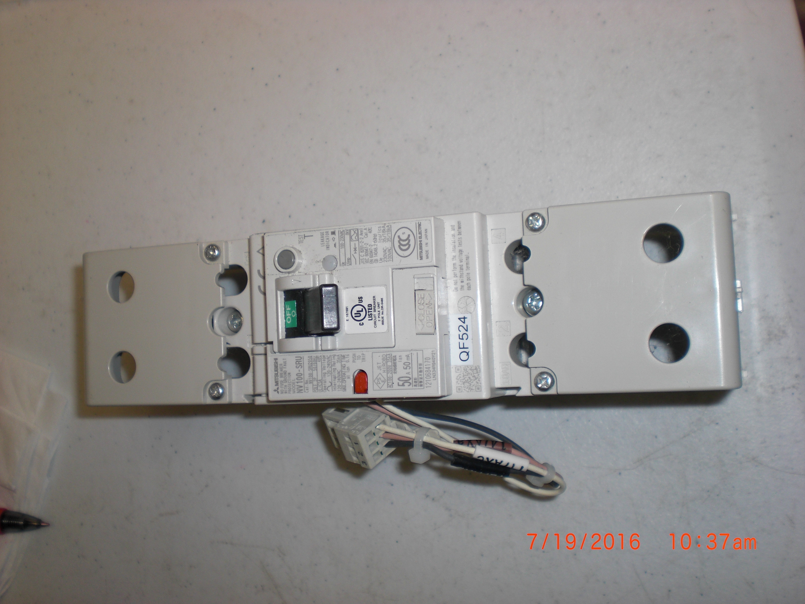 Electrical Circuit Breaker 50A MITSUBISHI NV100-SRU