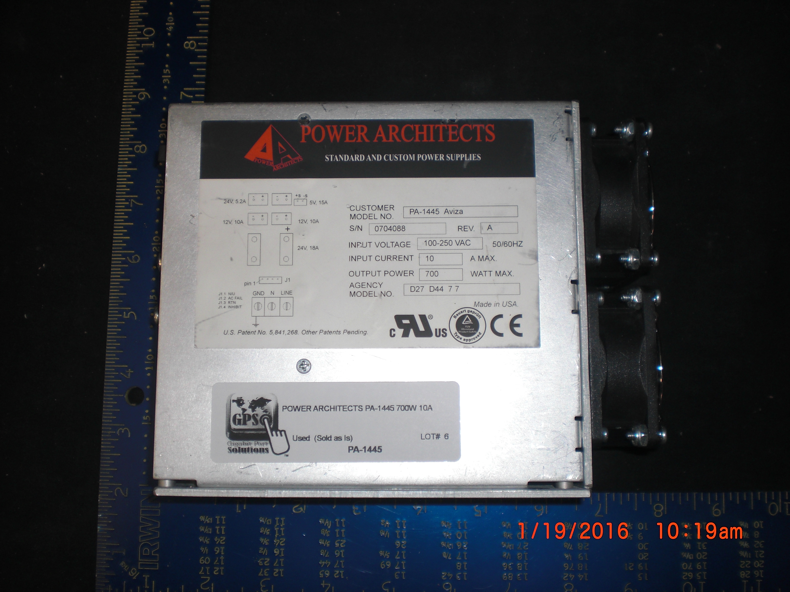 Power Supply  Power Architects PA-1445 700W 10A 24V/5A 12V/10A