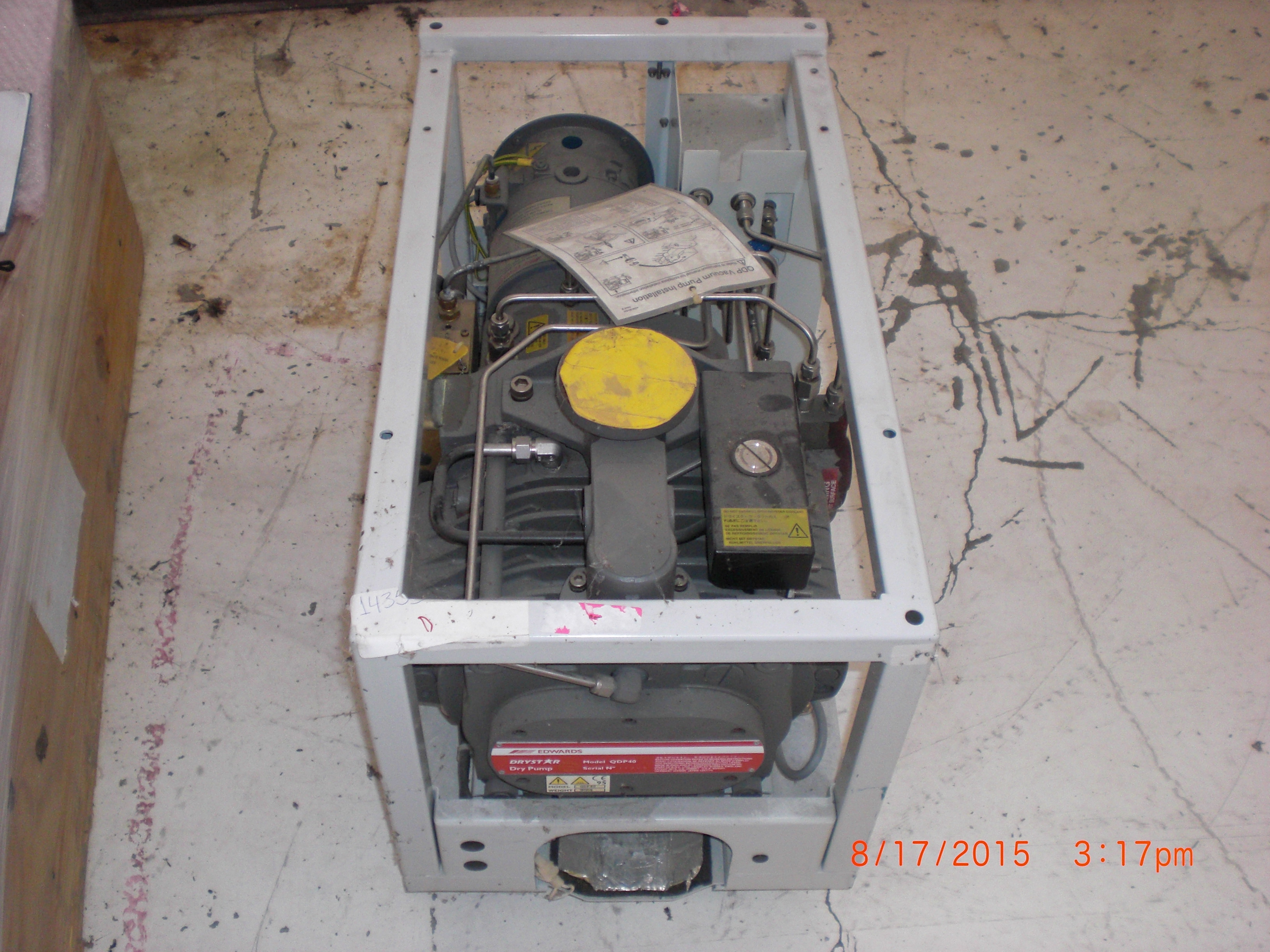 Pump QDP40 Parts unit  Drystar w/N2 Purge EDWARDS VACUUM SN 14355