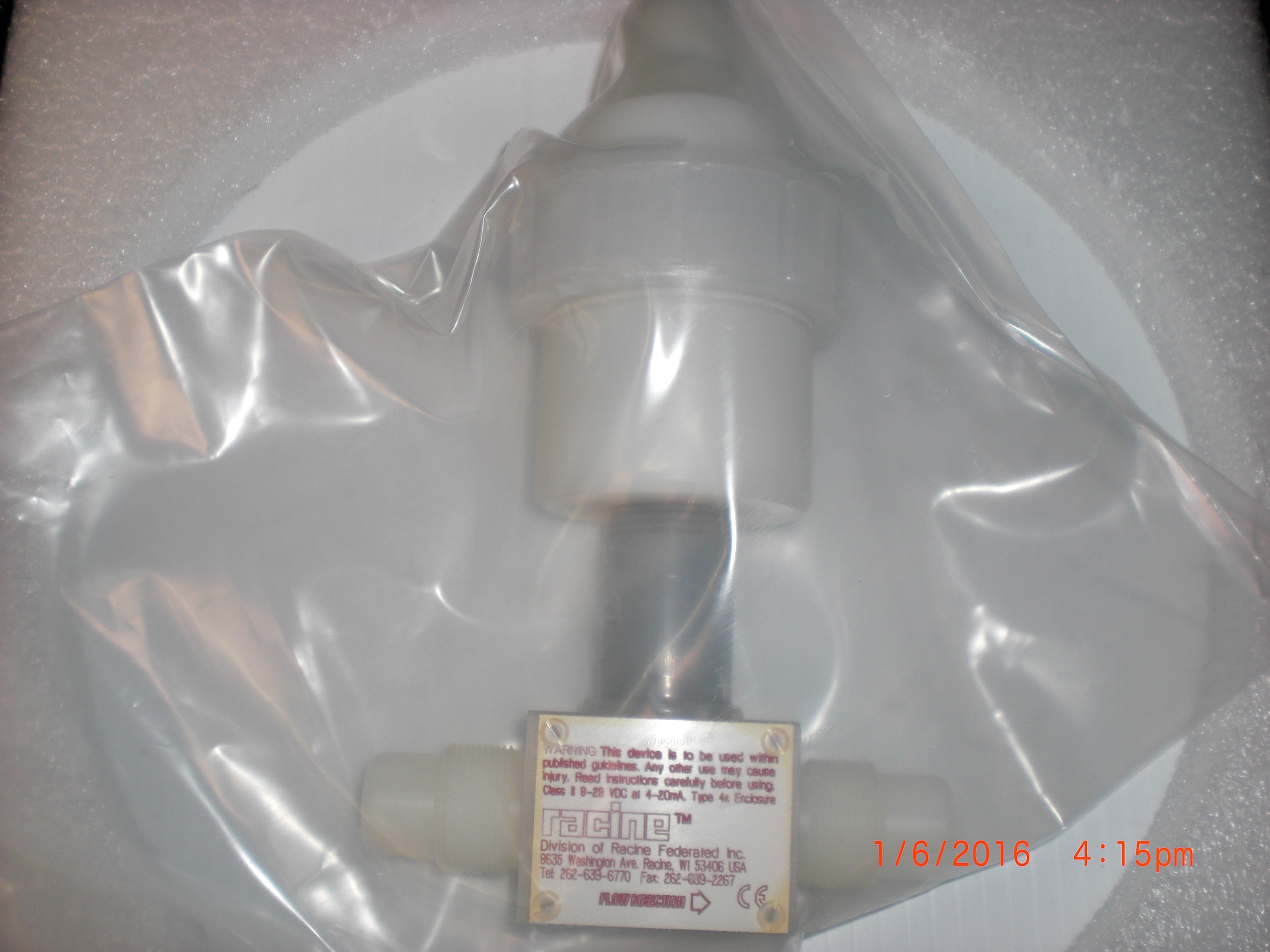 Flowmeter Asahi Racine RVL075-F4PCN  RVL Vortex Shedding 3/4T 15GPM