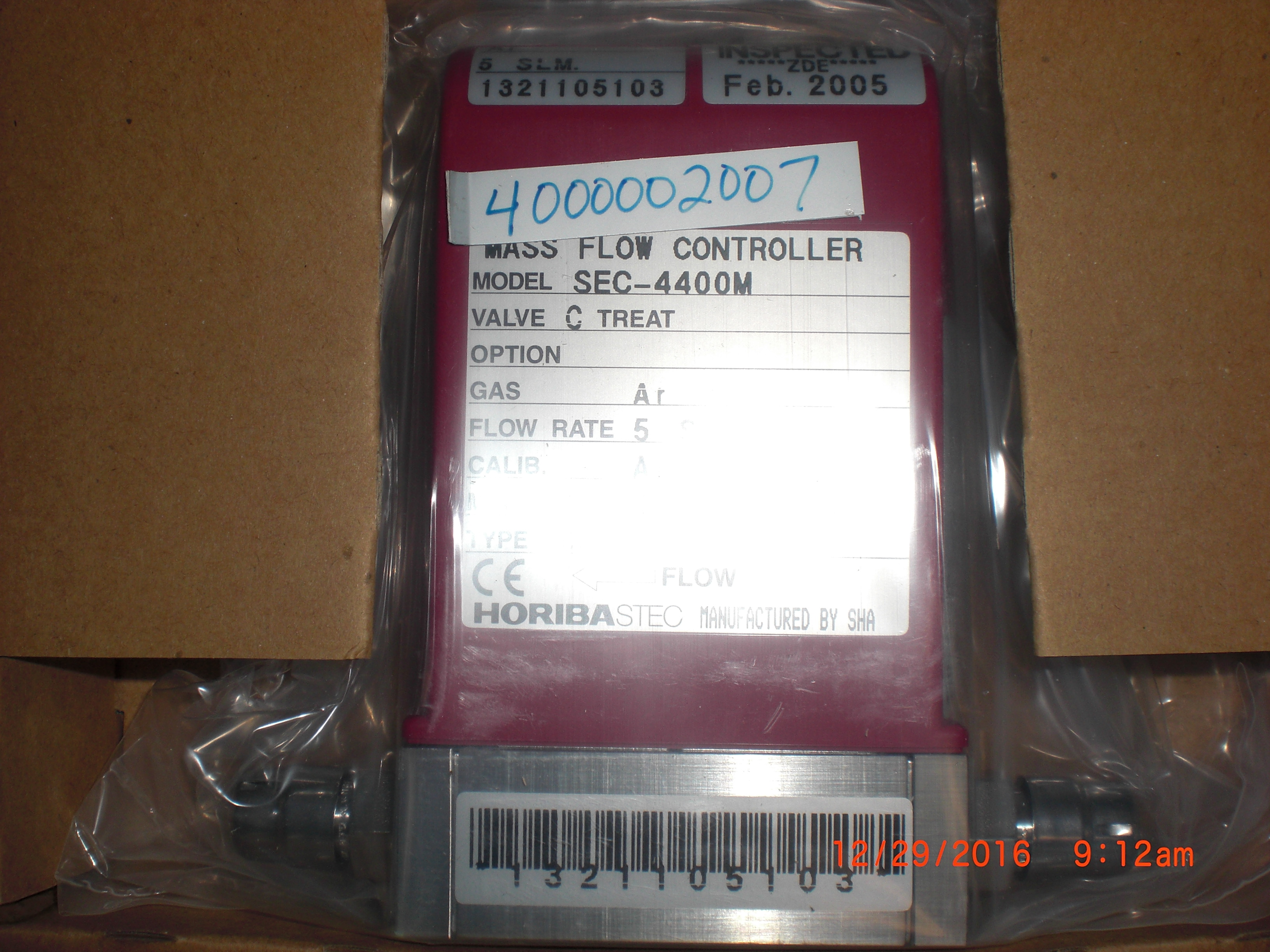 MFC HOREBIA / STEC SEC-4400M Ar 5SLM