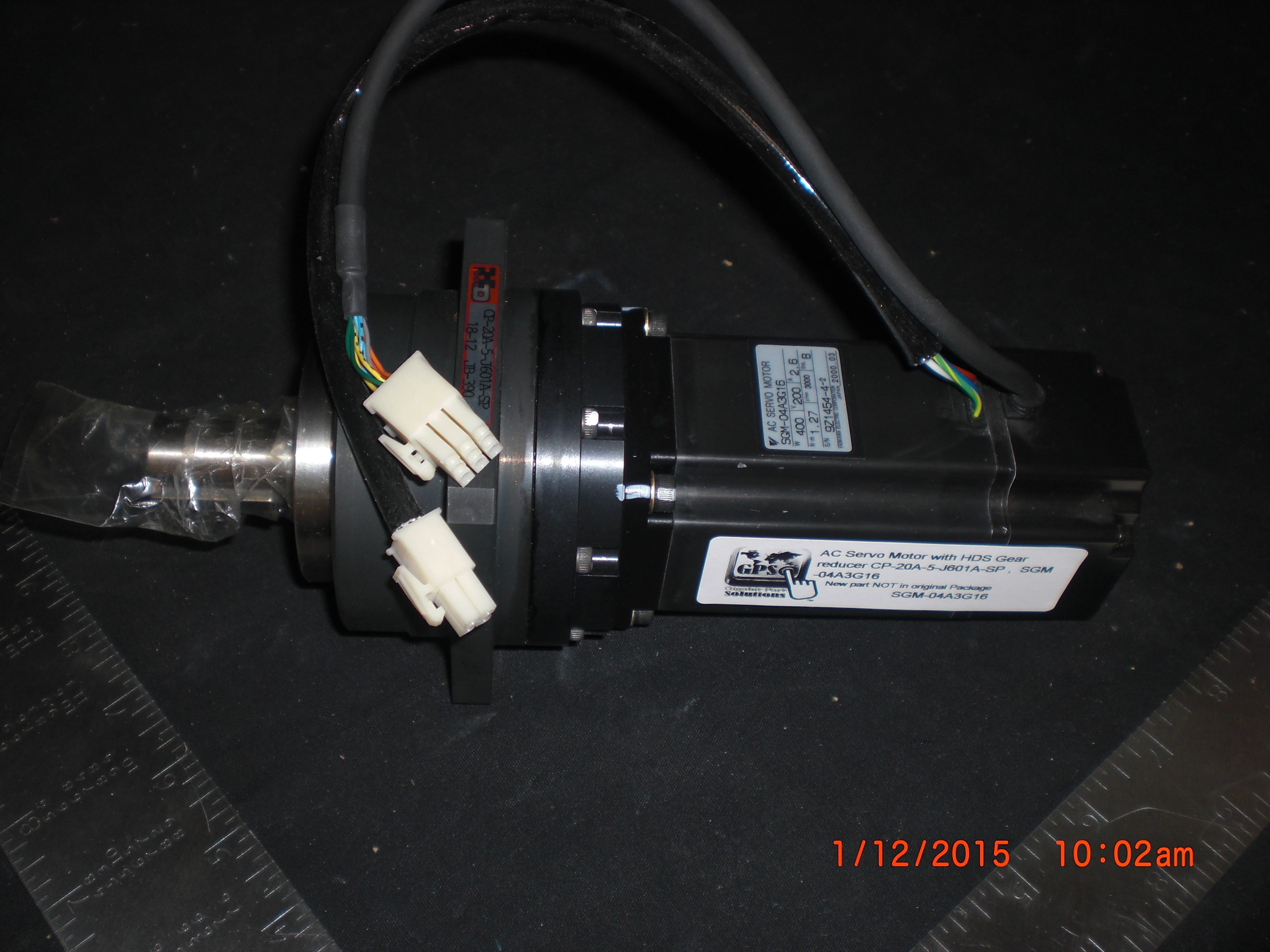 Motor  Servo with HDS Gear reducer YASKAWA SGM-04A3G16 AC  CP-20A-5-J601A-SP ,  