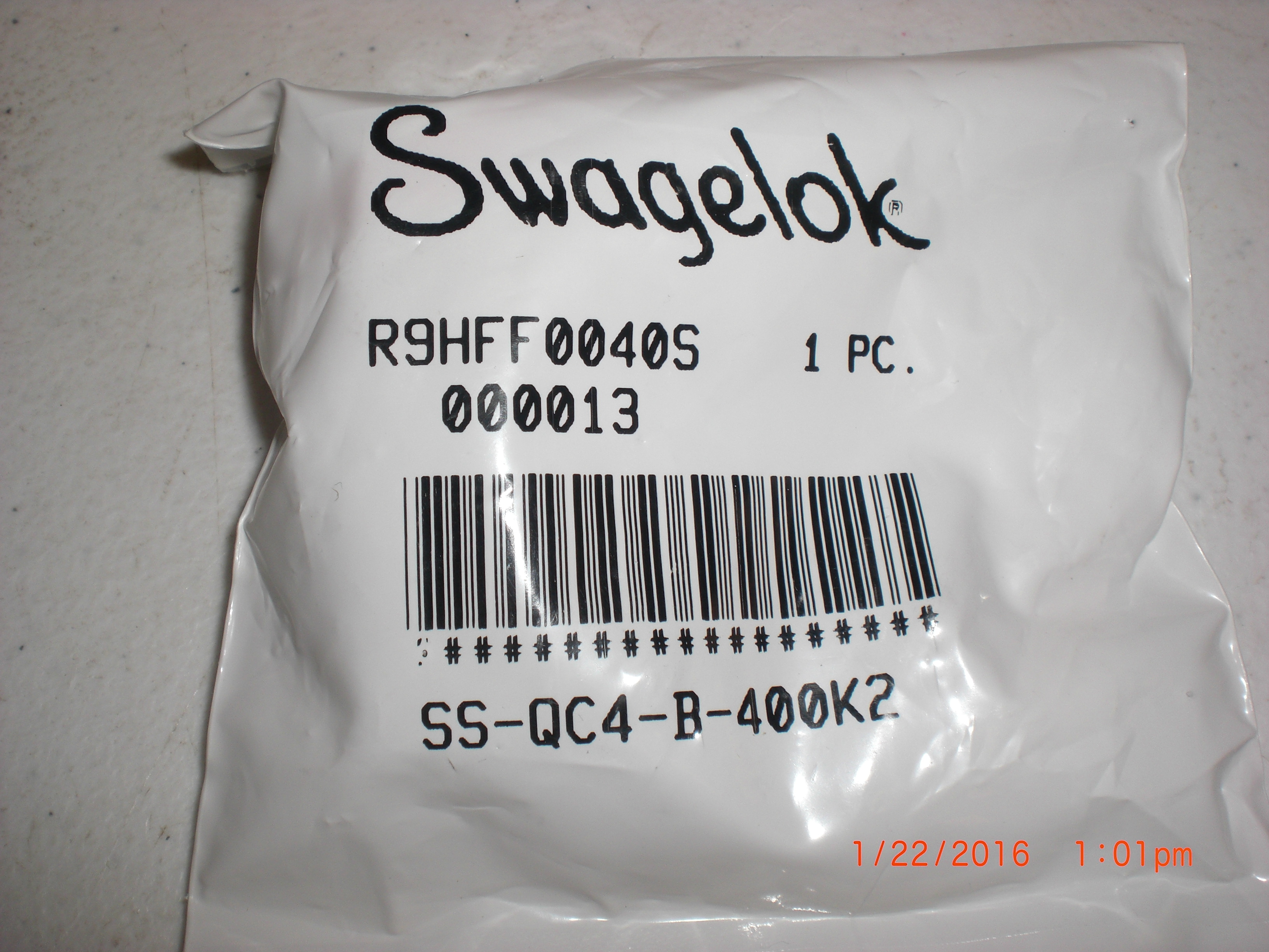 Fitting Swagelok SS-QC4-B-400K2 Quick Connect 1/4T