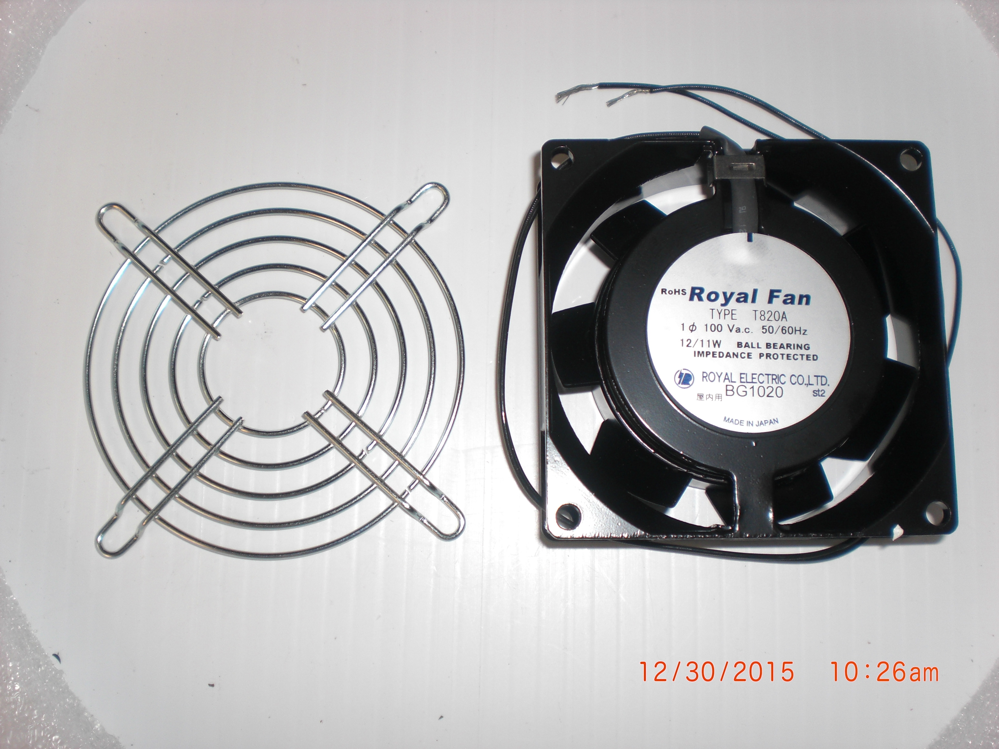 Fan  Muffin 8 x8 mm 100VAC ROYAL T820A