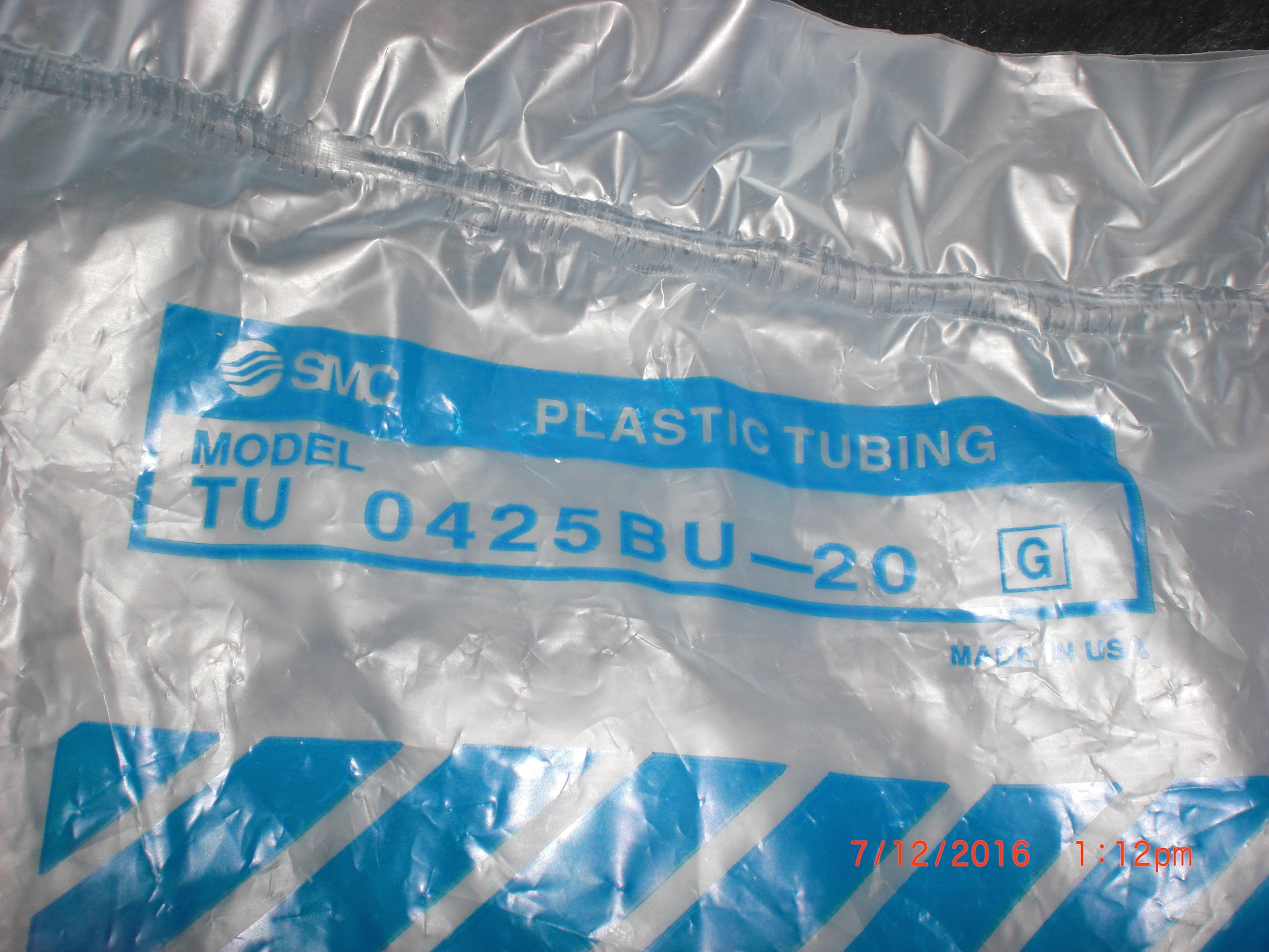 Tubing 50ft  4MM OD 2.5MM ID POLYURETHANE BLUE SMC TU0425BU-20 