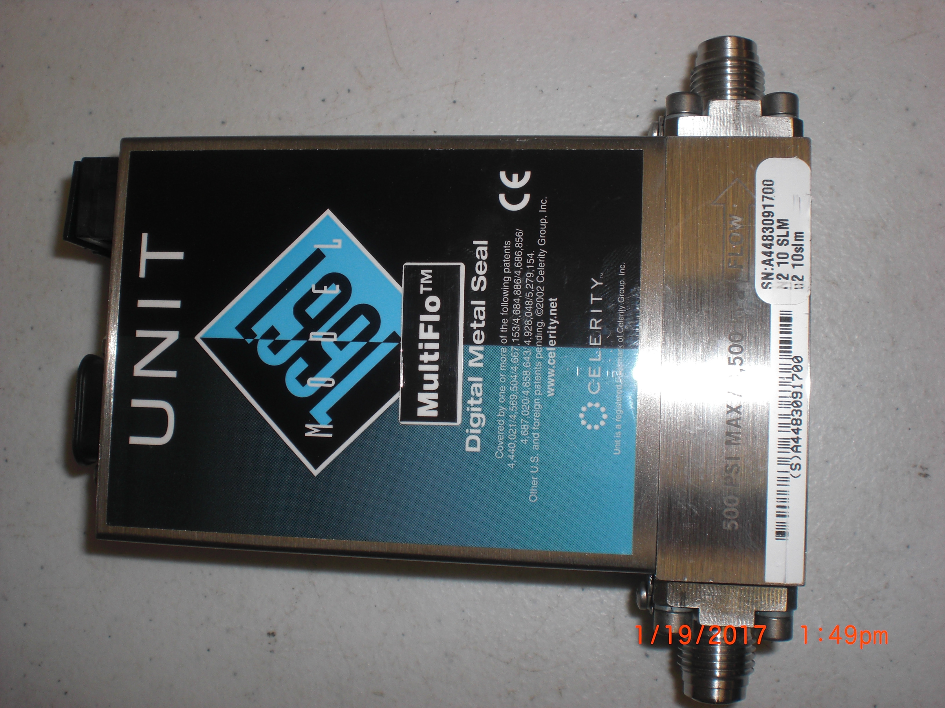MFC UNIT CELERITY UFC-1661 N2 10SLM Digital Multiflo Model 