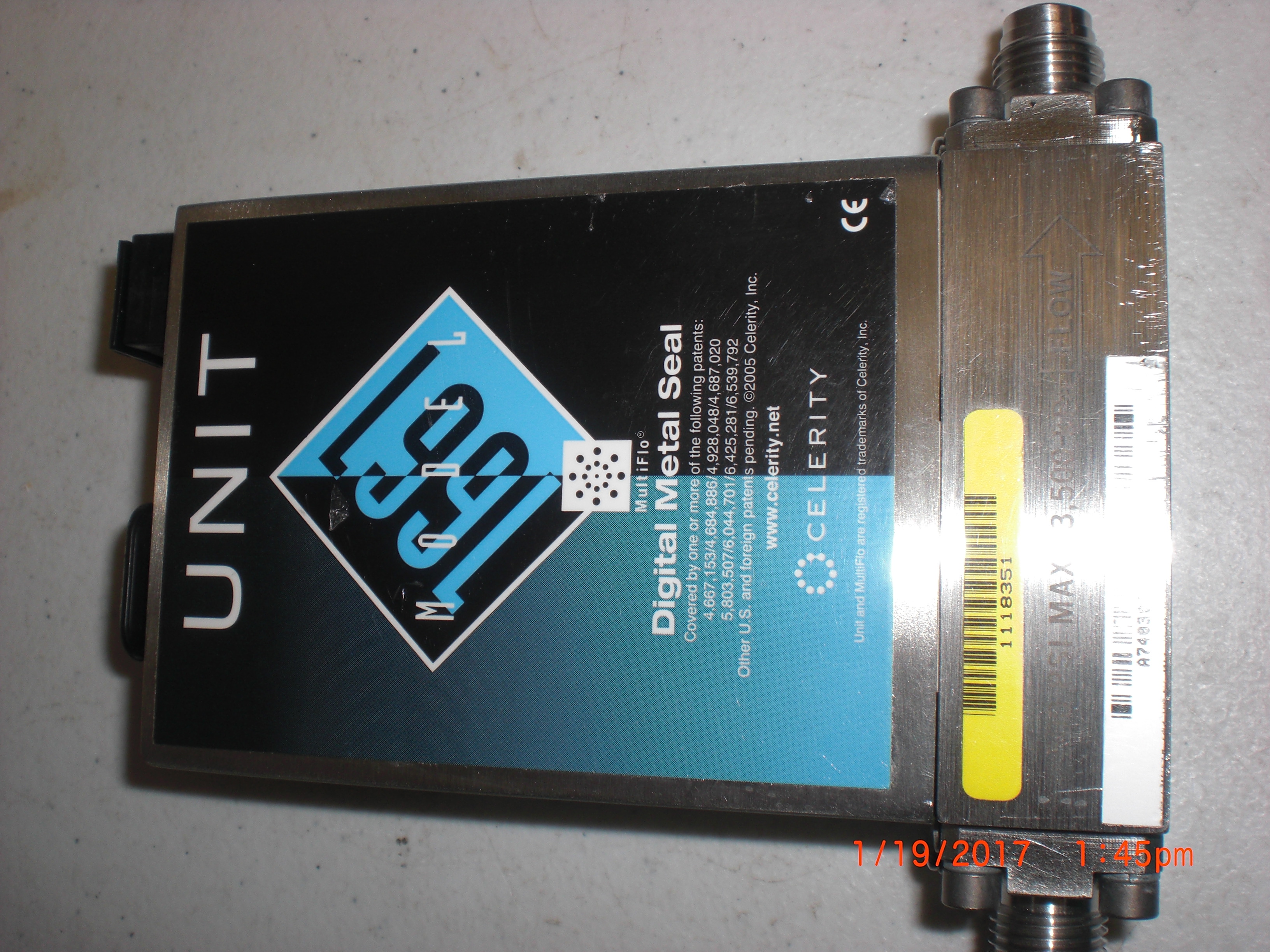 MFC UNIT CELERITY UFC-1661 O2 15SLM Digital Multiflo Model 