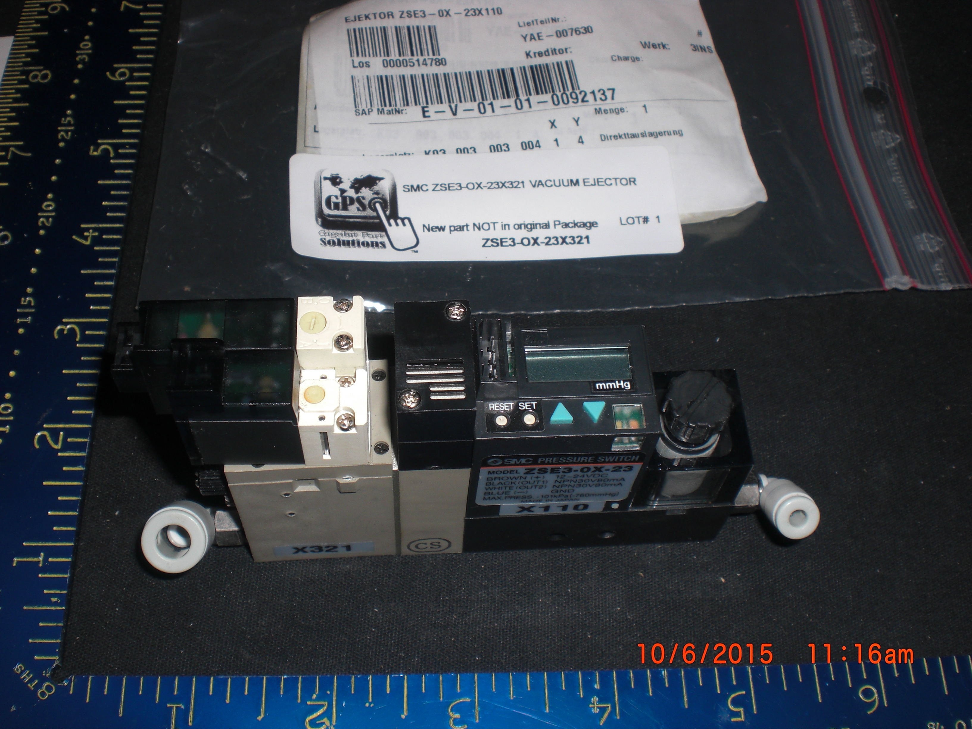 Valve SMC ZSE3-OX-23X321 Vacuum Ejector