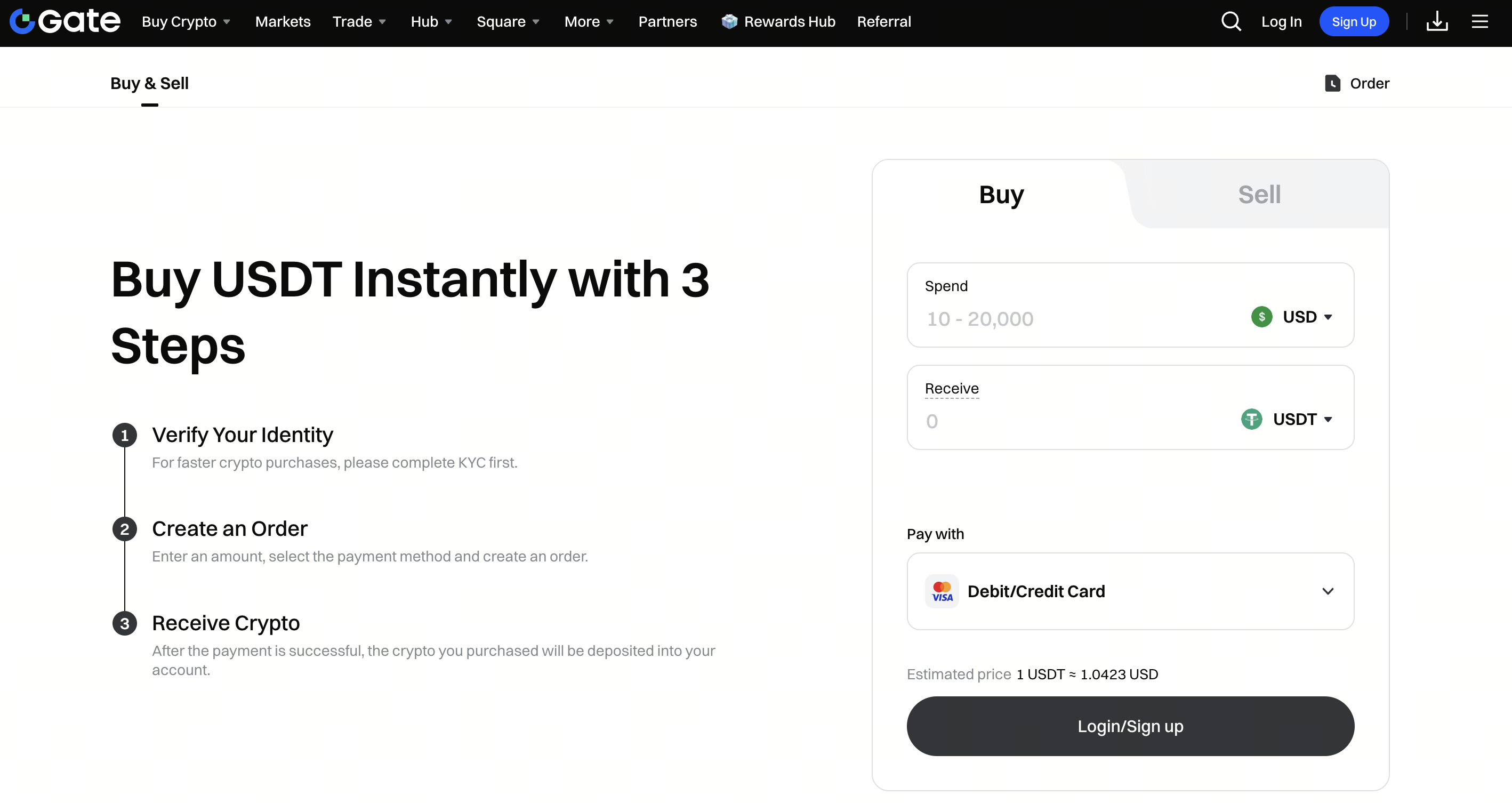 buy crypto with USD