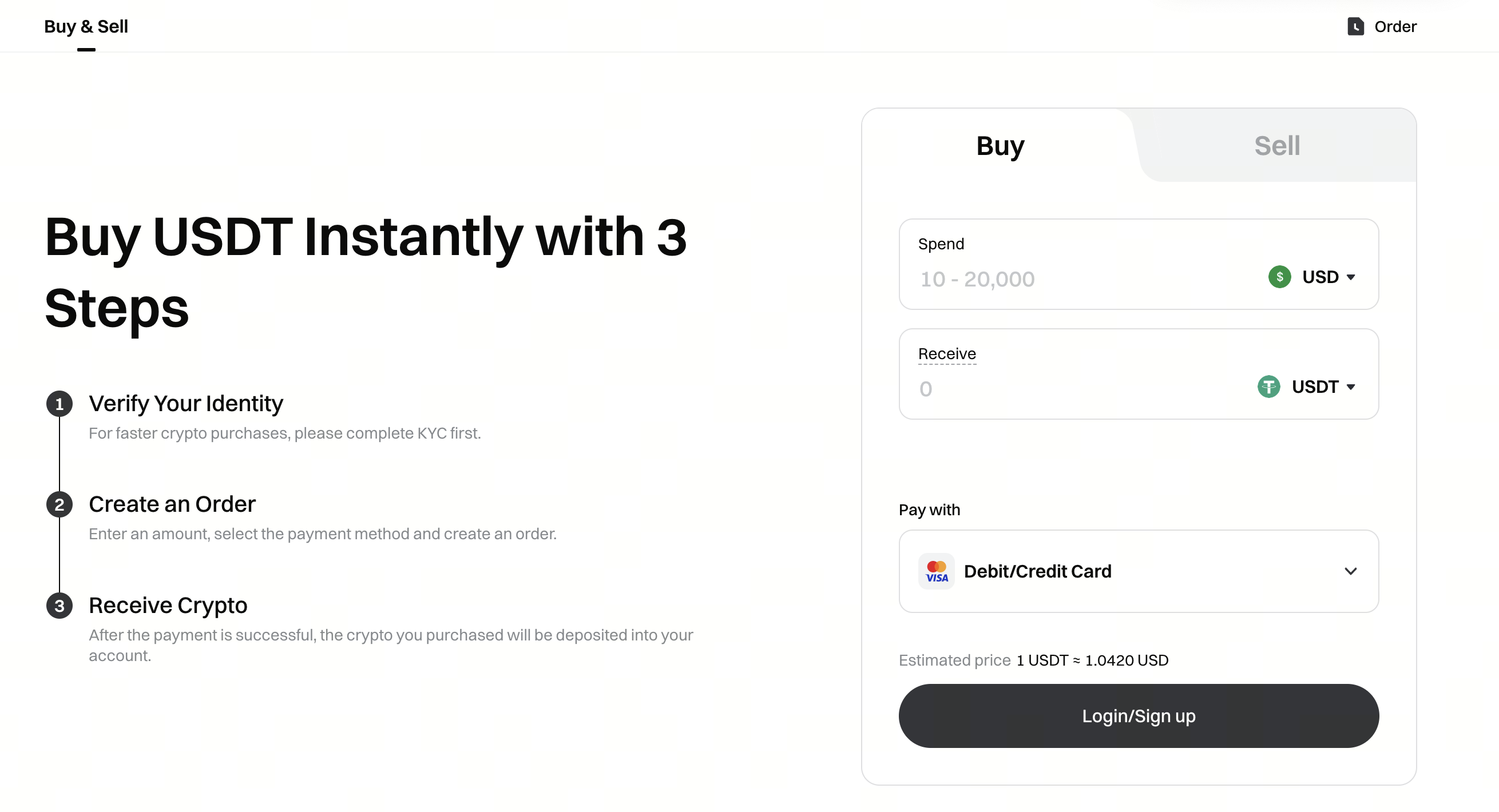 Comprar USDT con USD