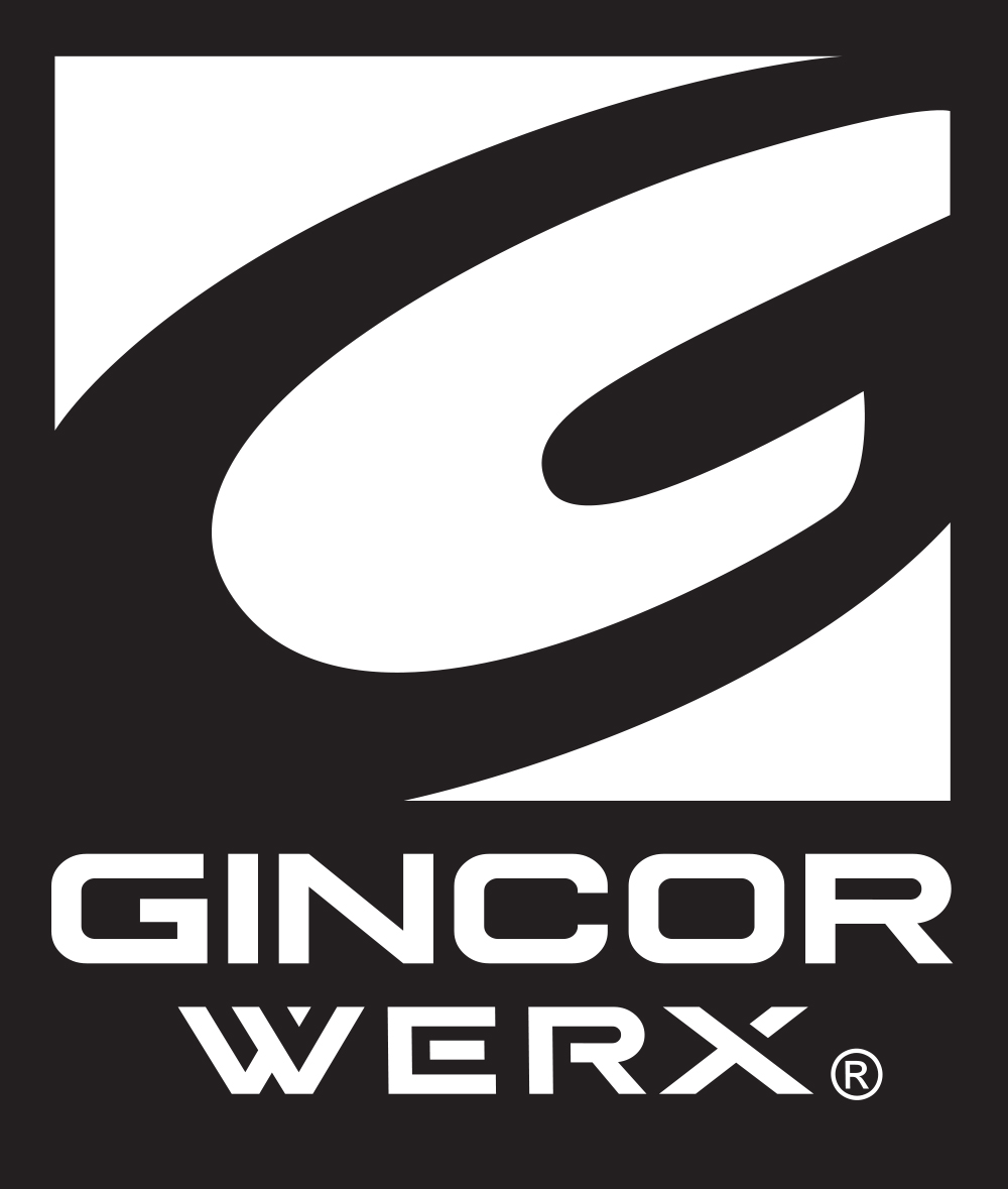 GINCOR Werx Block Logo Black Reverse