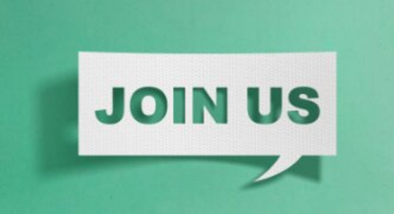 Image shows a rainbow button with the text "follow us"