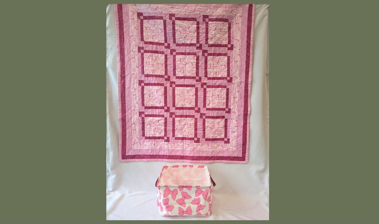 Handmade Quilt and Basket auction item image