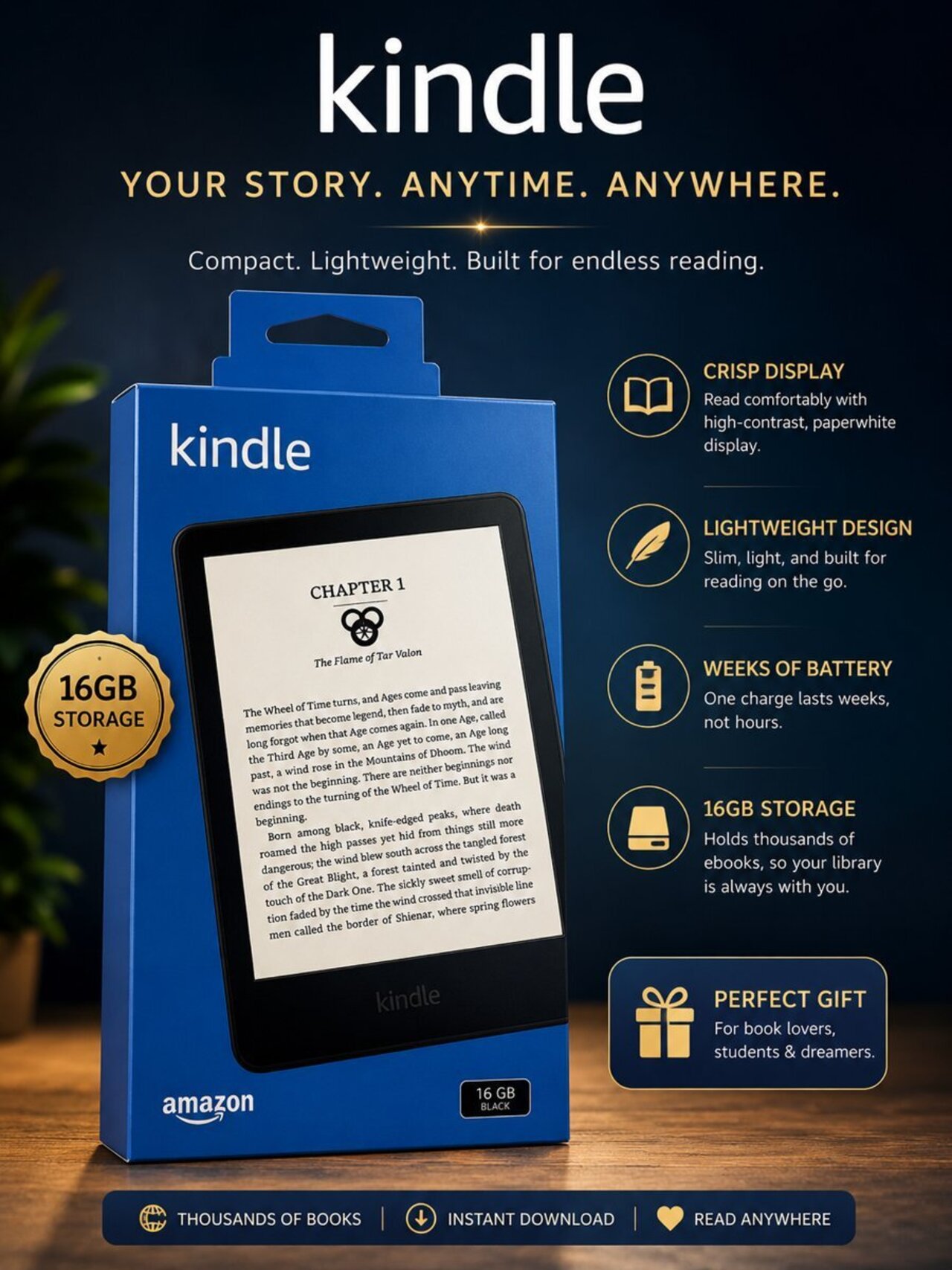 Kindle (16 GB, Brand New) auction item image