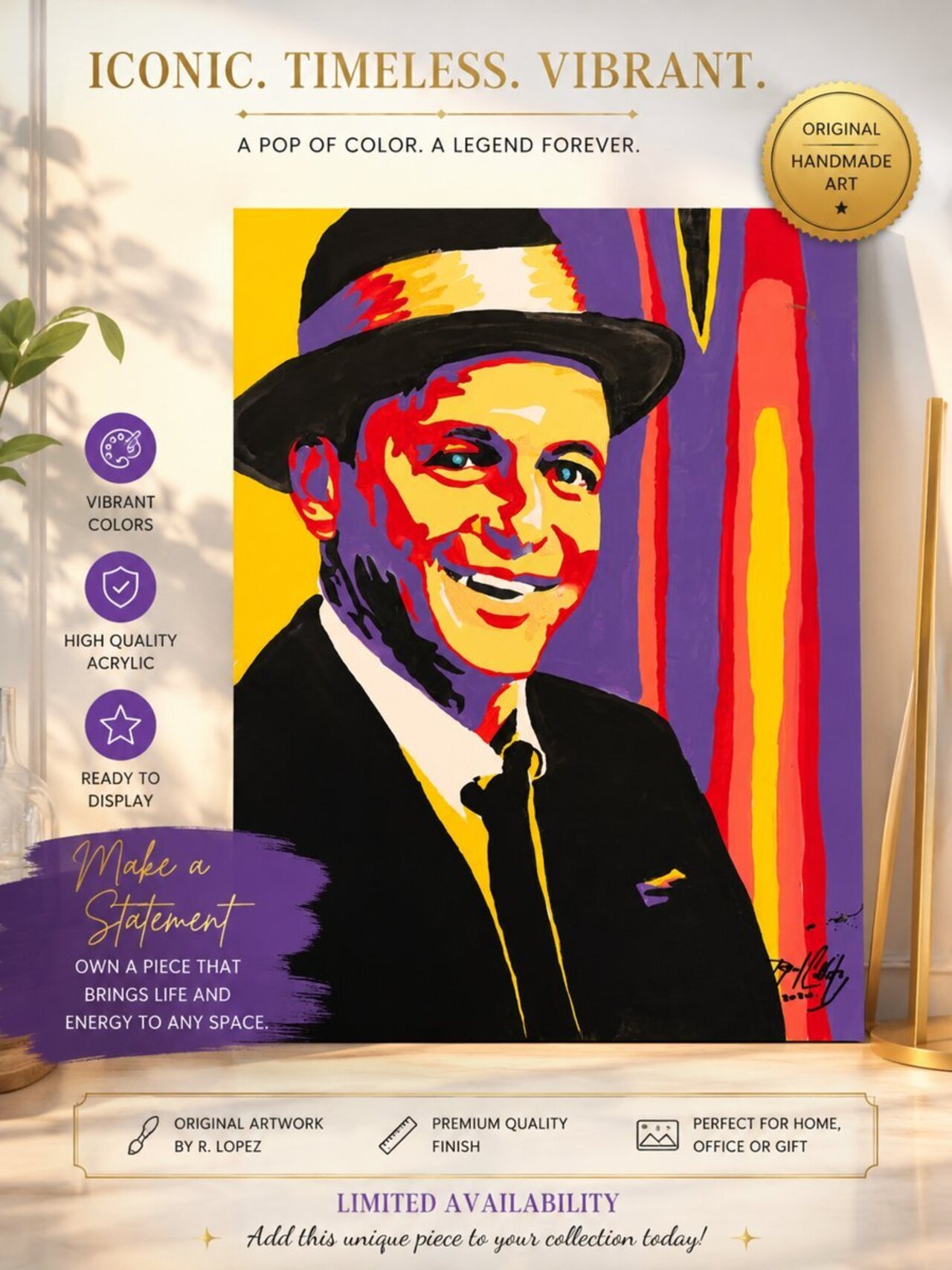 Frank Sinatra Original Pop Art Painting auction item image