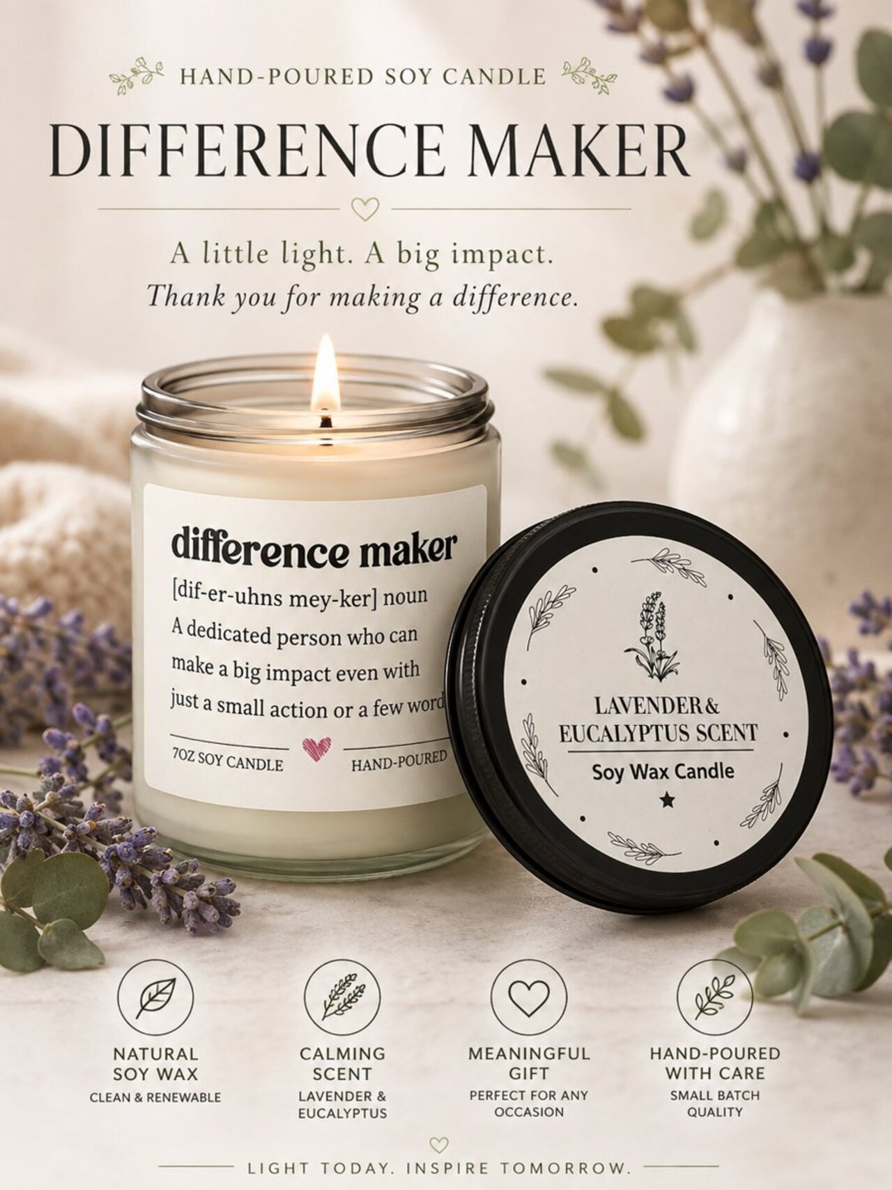 Lavender & Eucalyptus Soy Candle auction item image