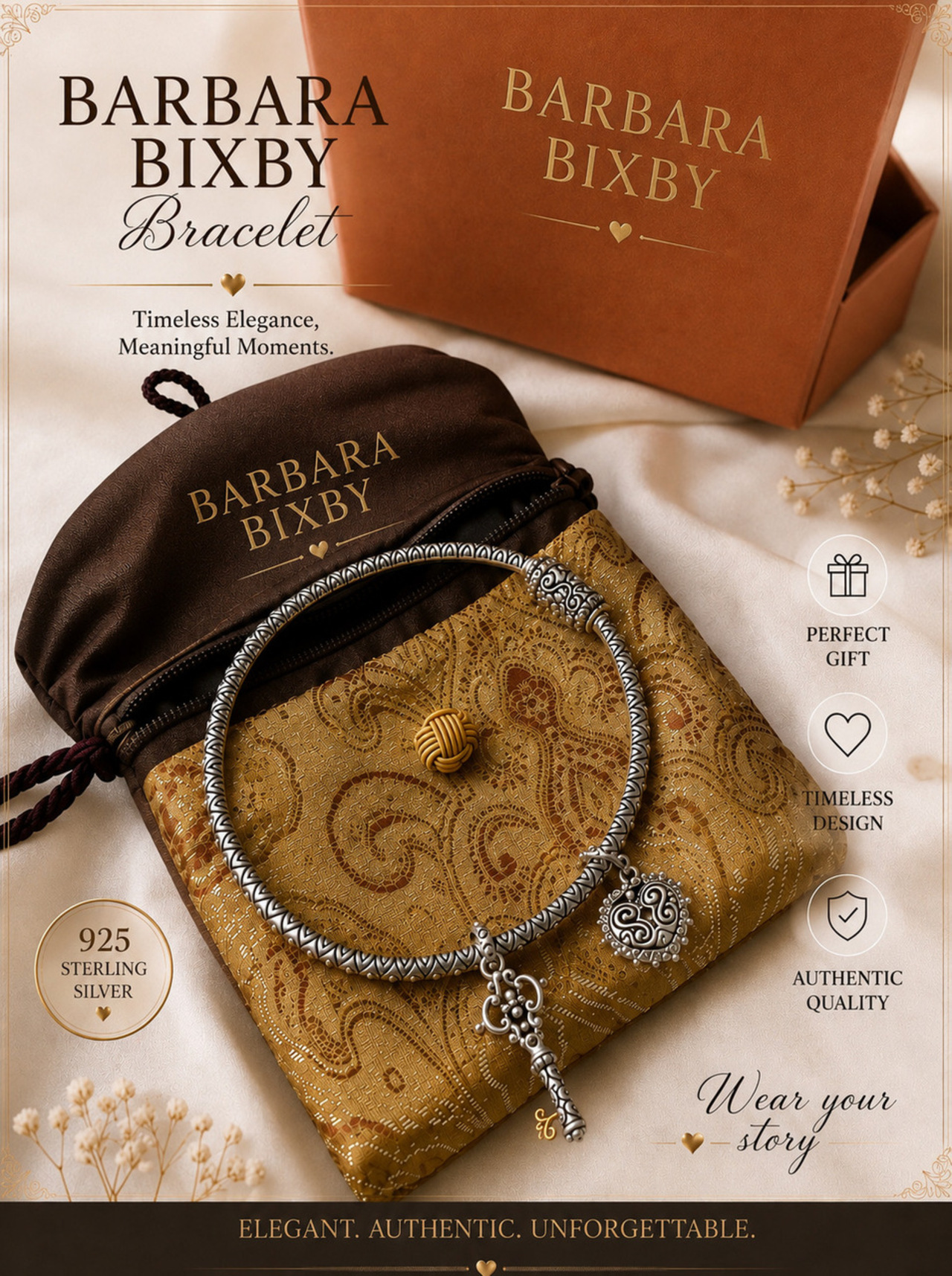 Barbara Bixby Heart & Key Bangle auction item image