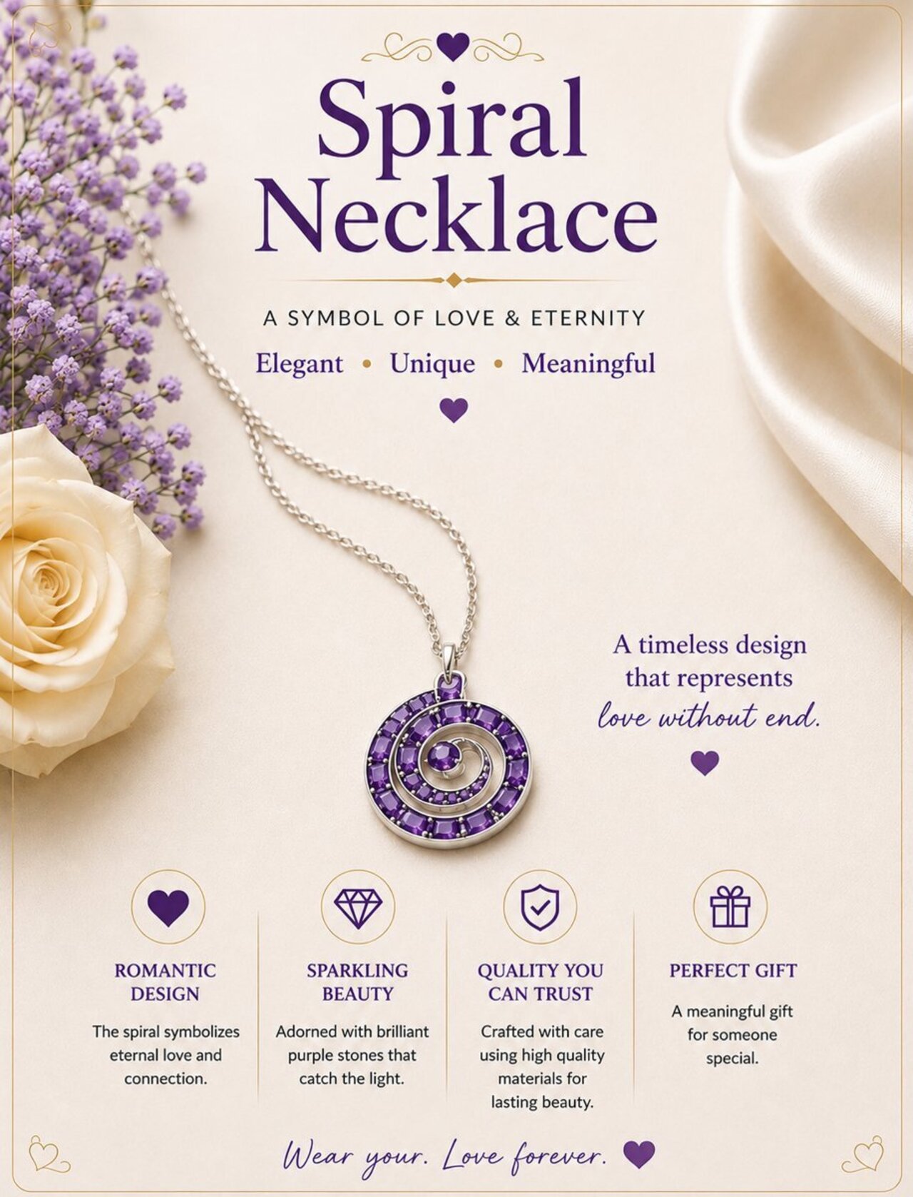 Amethyst Spiral Necklace auction item image