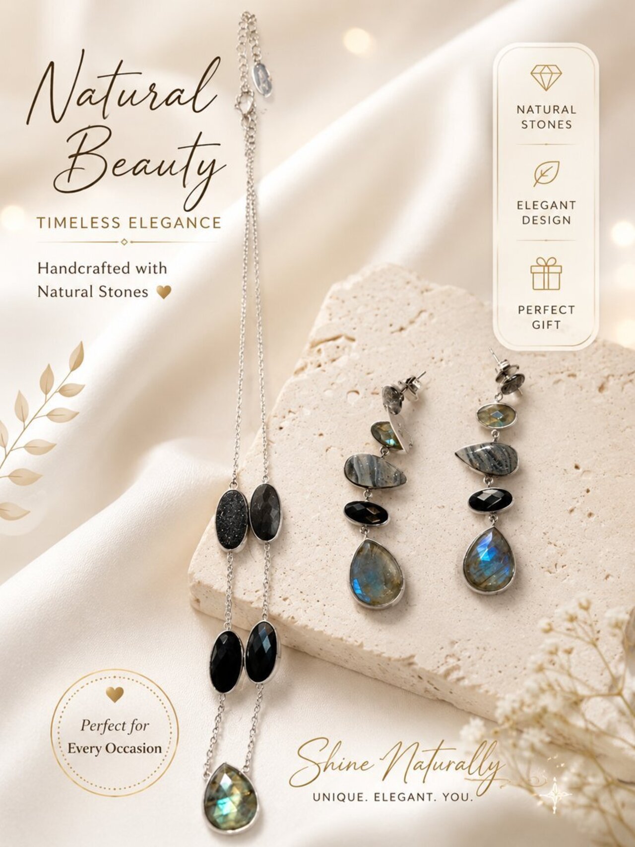 Labradorite & Druzy Necklace Set auction item image