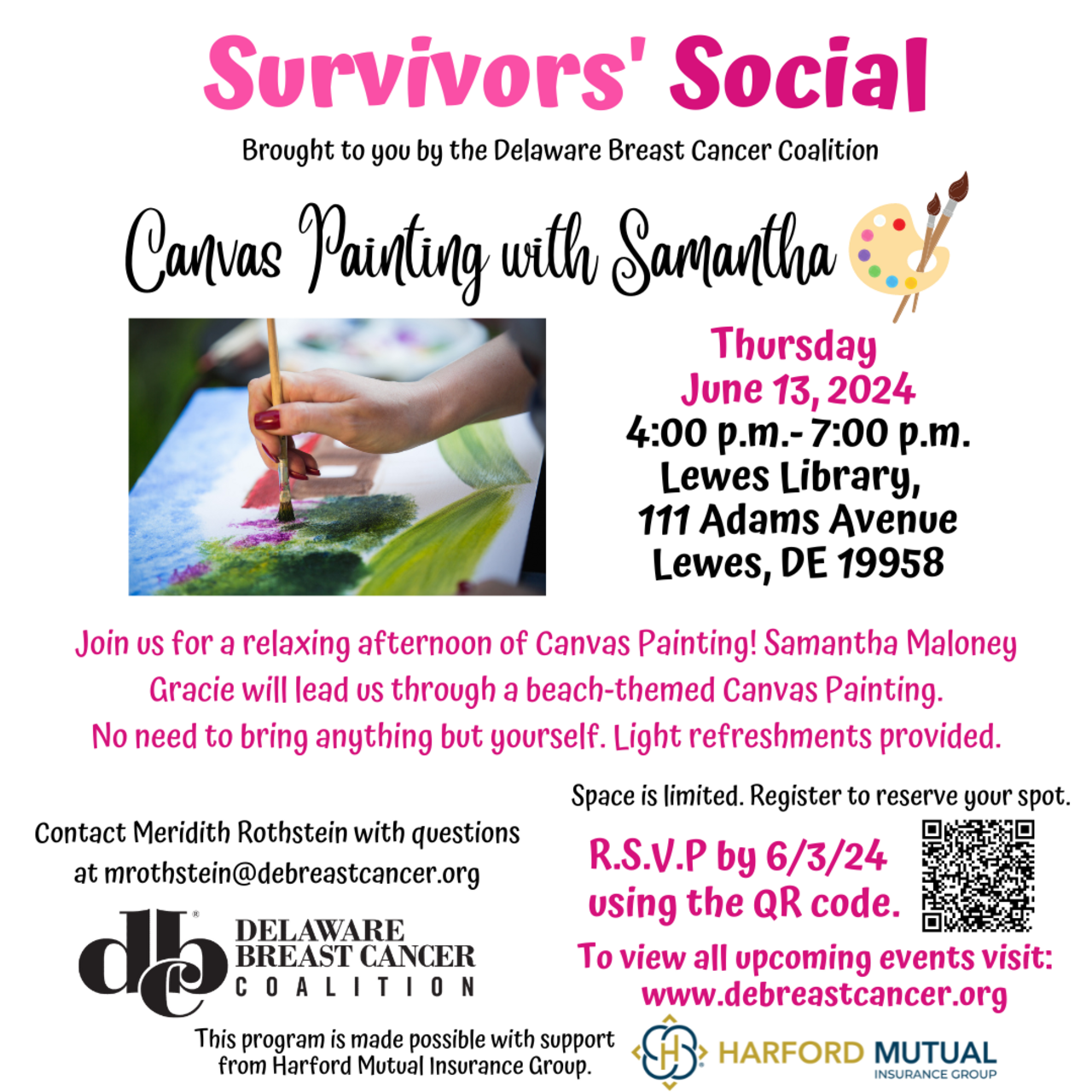 Survivor Social Canvas Painting with Samantha logo