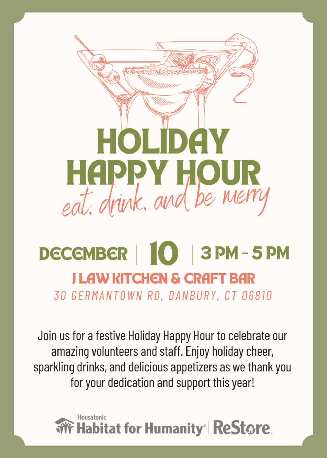 Housatonic Habitat Volunteer & Staff Holiday Happy Hour logo