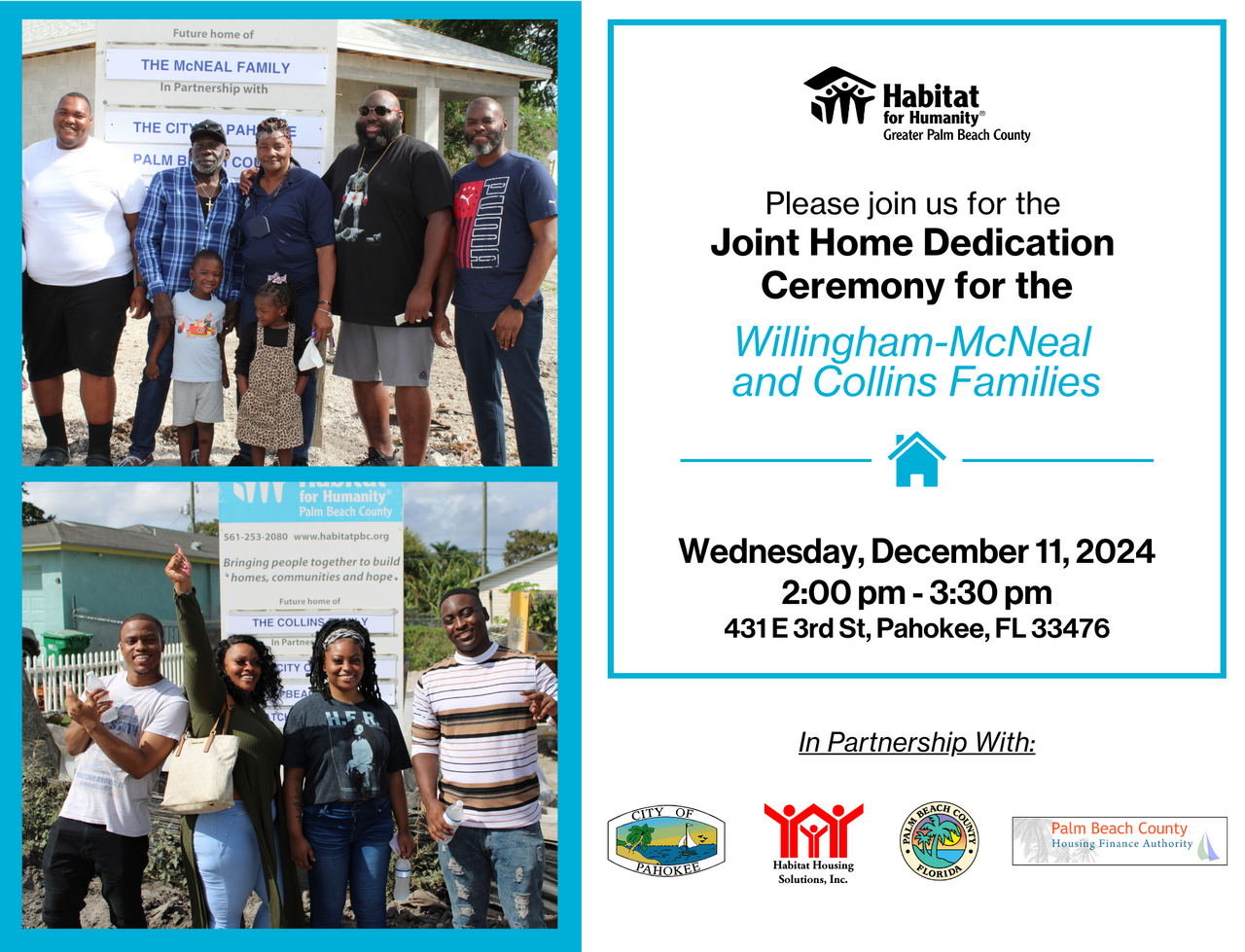 Joint Home Dedication Ceremony for the Willingham-McNeal and Collins Families logo