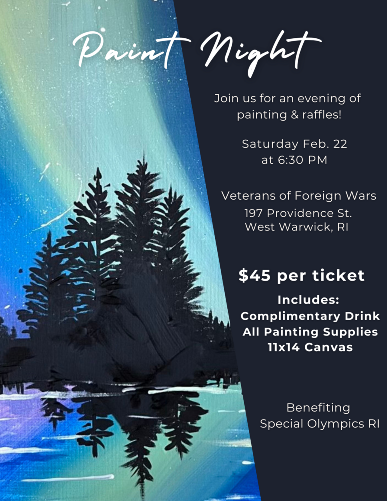 Paint & Sip Night! Under the Northern Lights logo