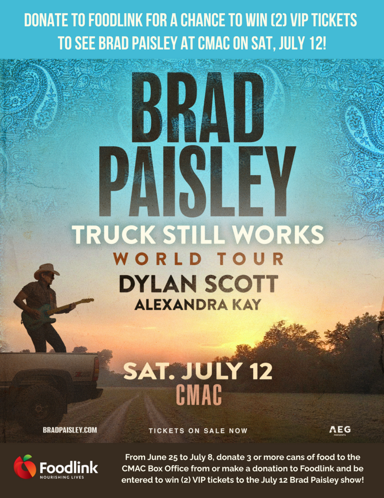 Brad Paisley x Foodlink ticket contest logo