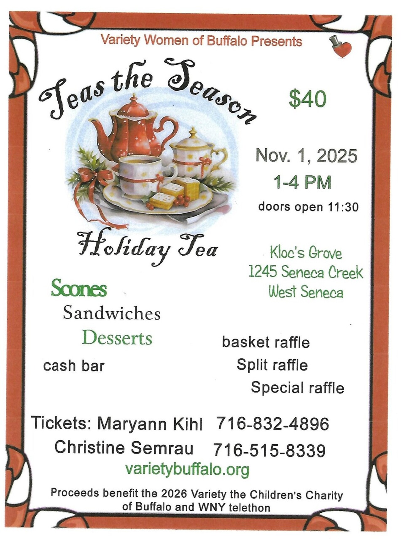 Variety Women of Buffalo Present: "Teas The Season" Holiday Tea logo