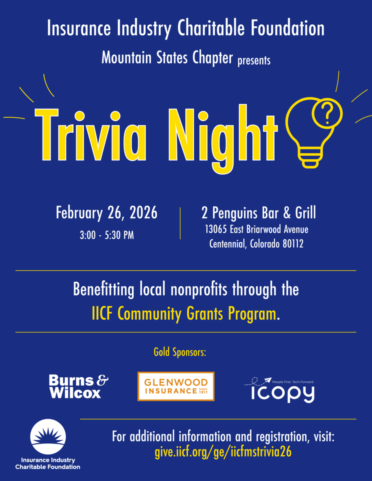 IICF Mountain States Trivia Night 2026 logo