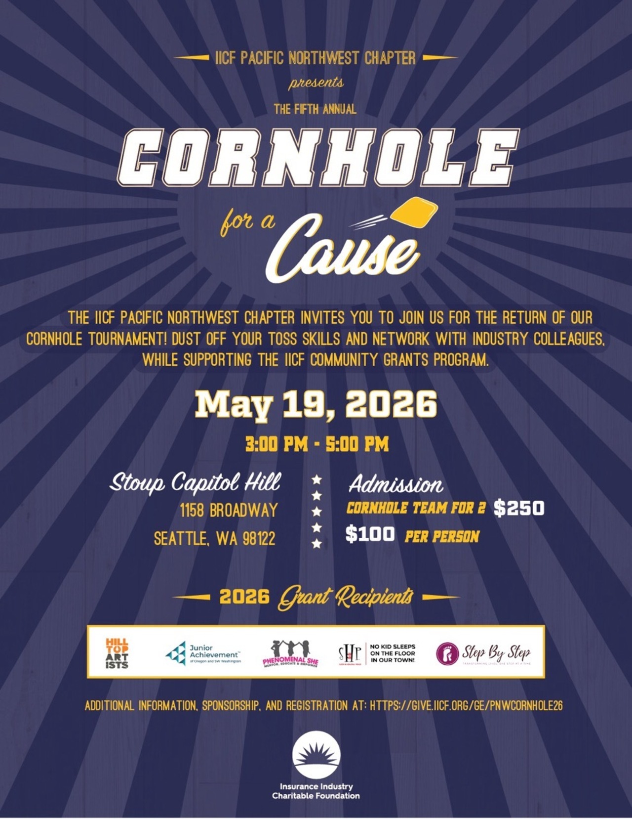 IICF PNW Cornhole for a Cause 2026 logo