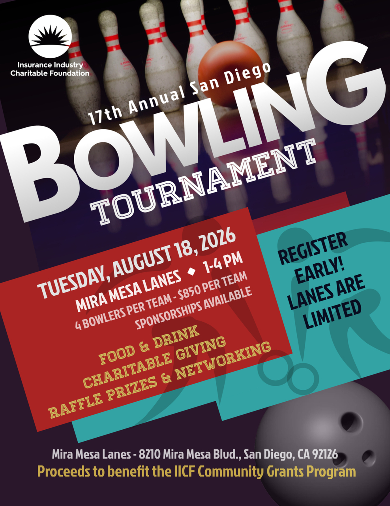 IICF San Diego Bowling Tournament 2026 logo