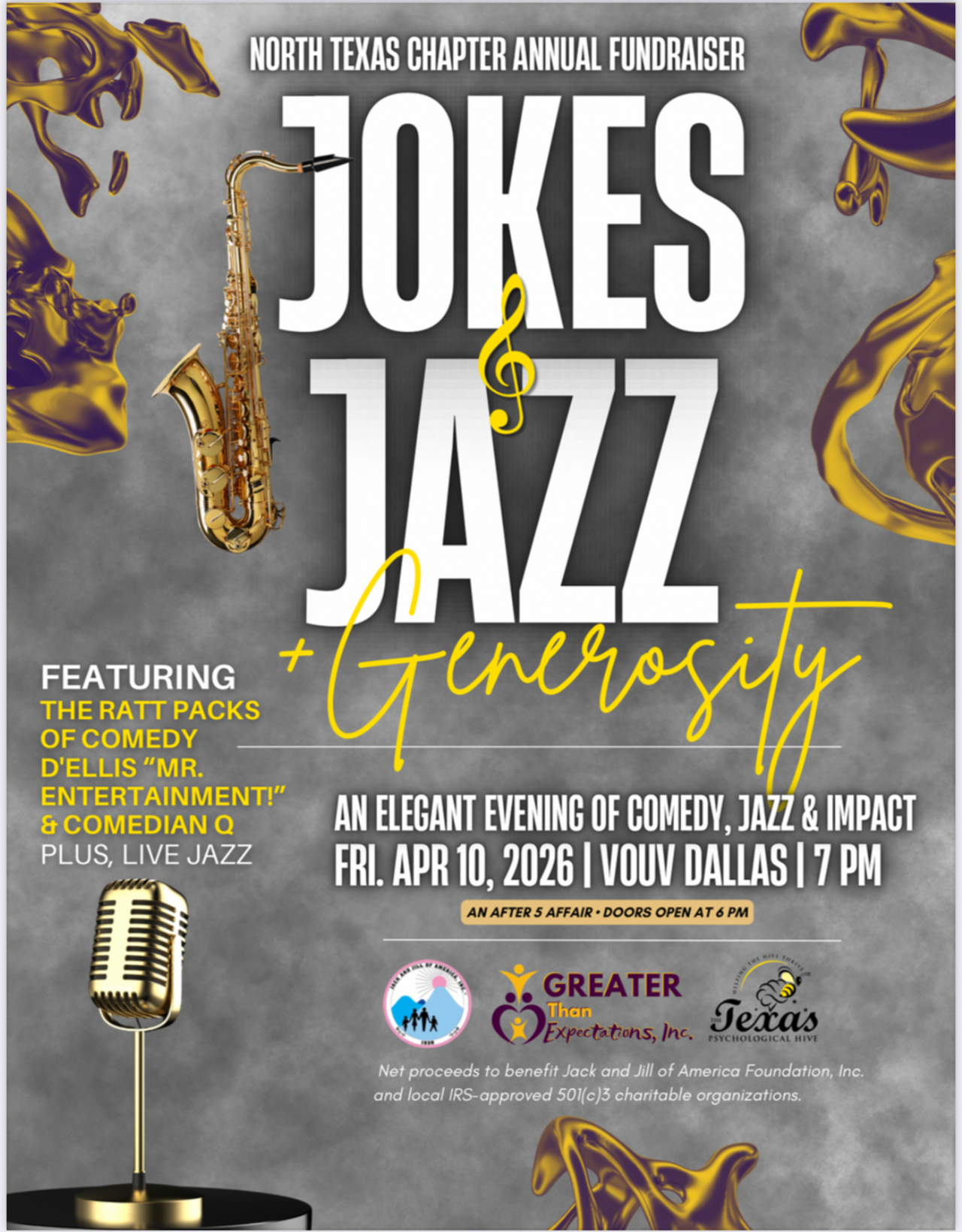 North Texas Chapter Jokes & Jazz Fundraiser logo
