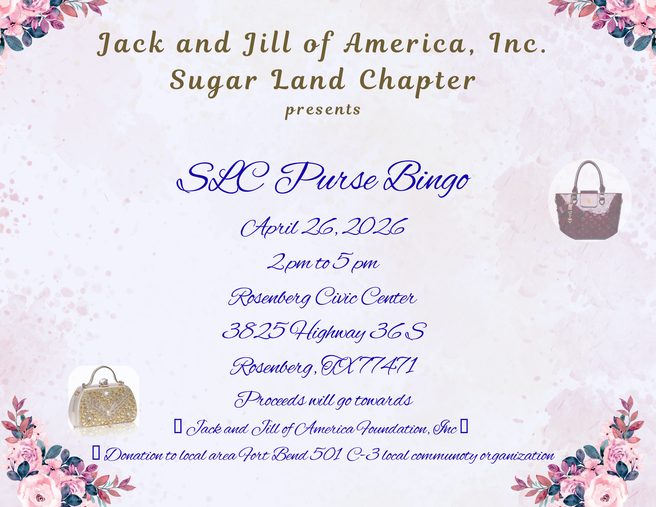 SugarLand Chapter Purse Bingo logo