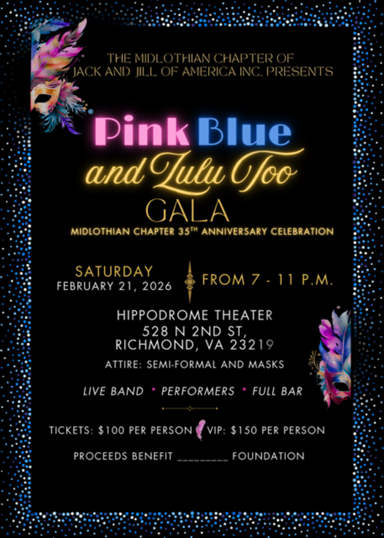 Pink, Blue, and Zulu Too! A Mardi Gras 35th Anniversary Celebration logo