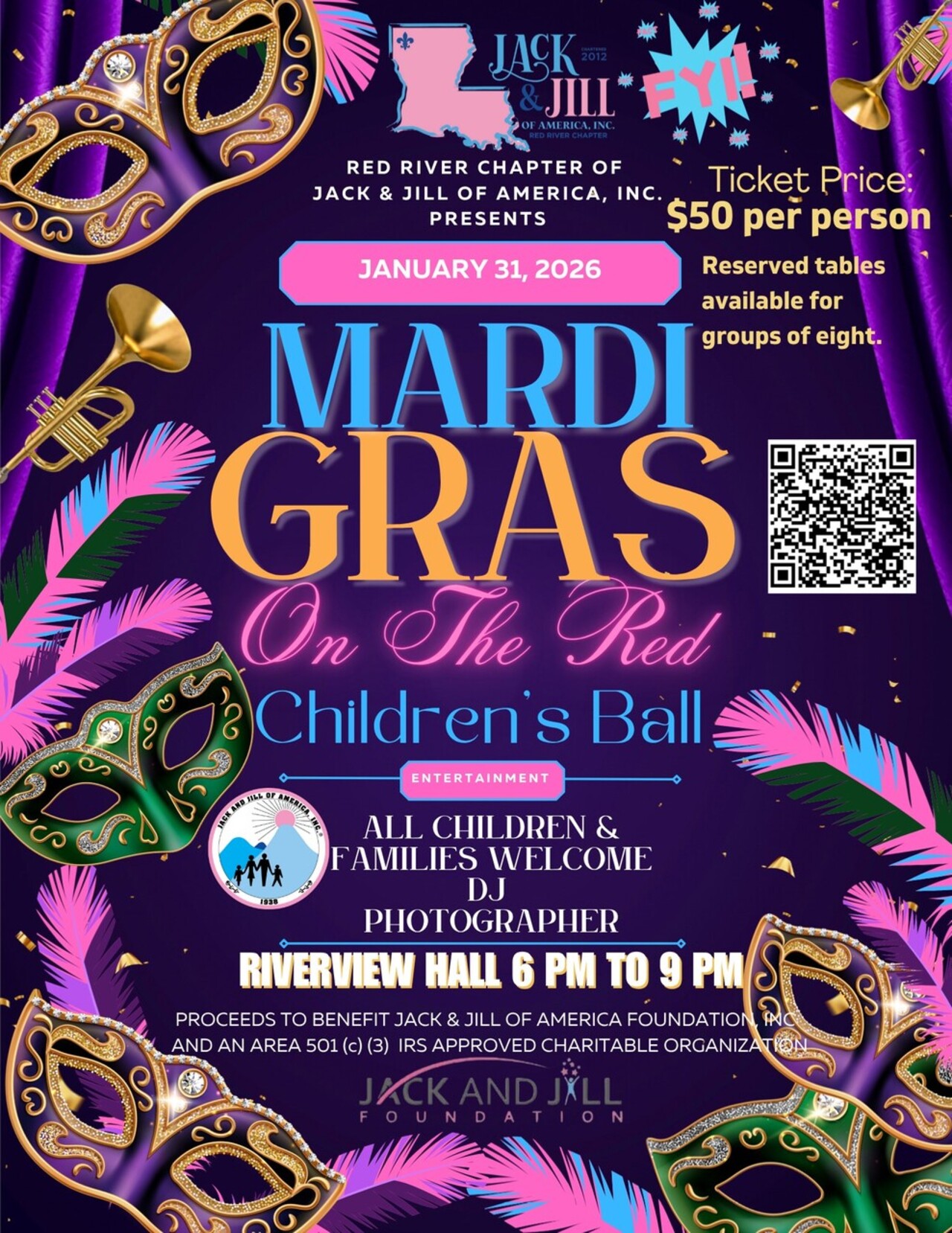 Mardi Gras on the Red 2026 logo