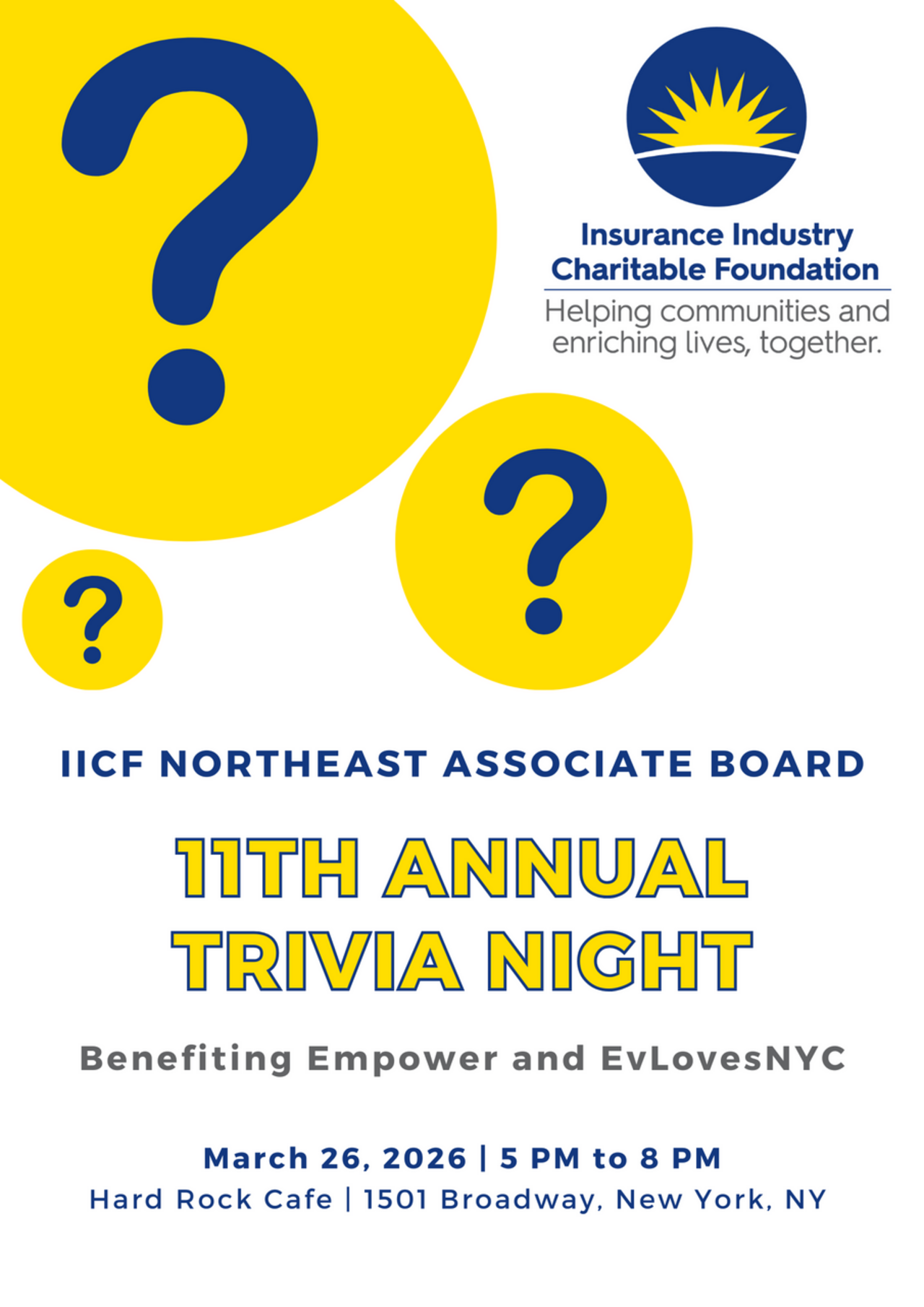 IICF Northeast Associate Board 11th Annual Trivia Night logo