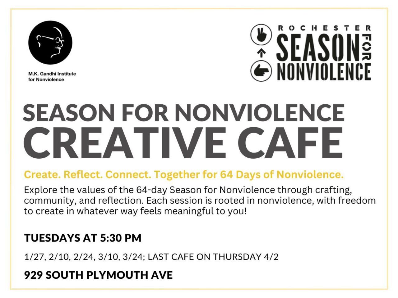 Season for Nonviolence Creative Cafe logo