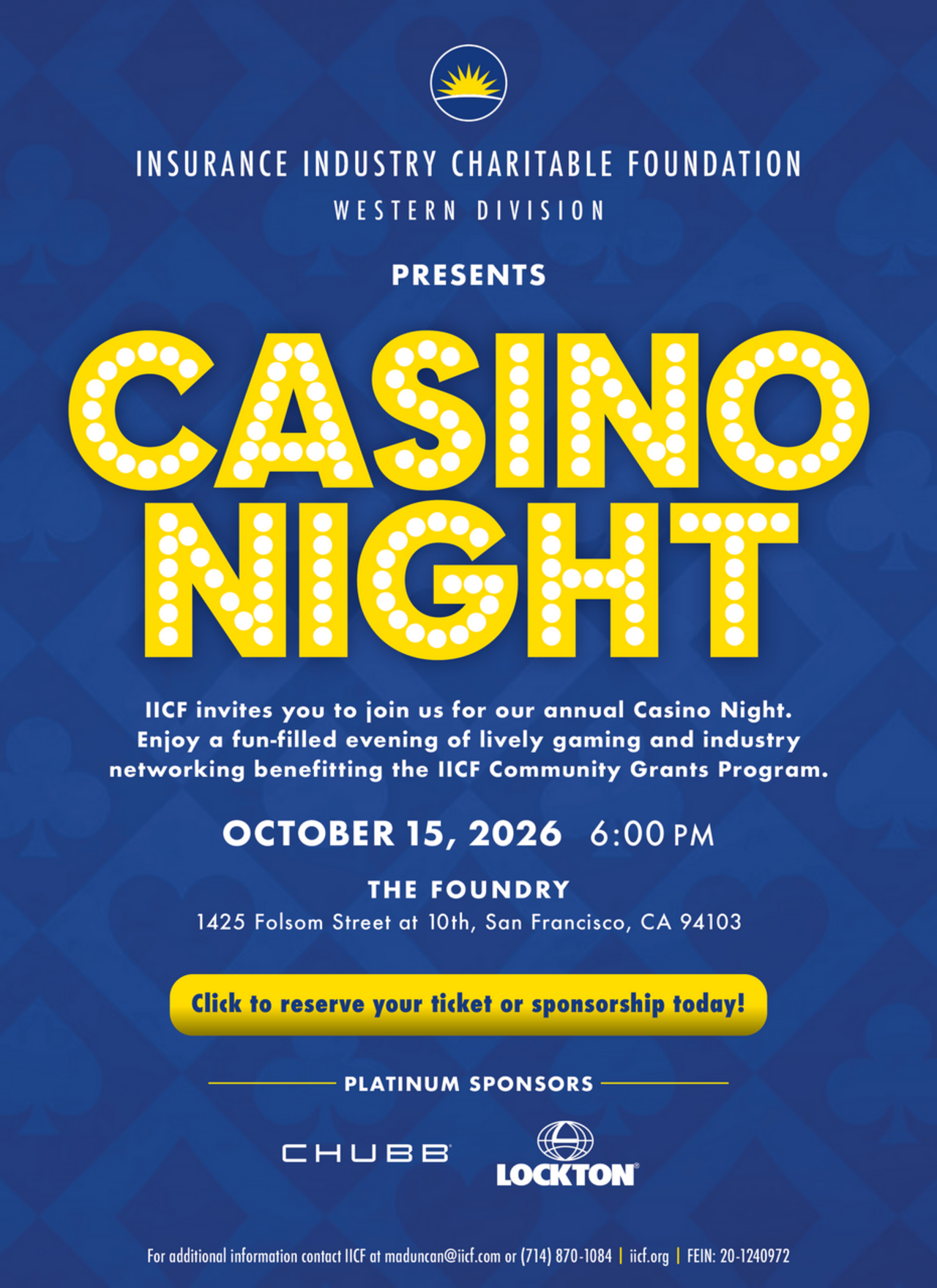 IICF Western Division Casino Night 2026 logo
