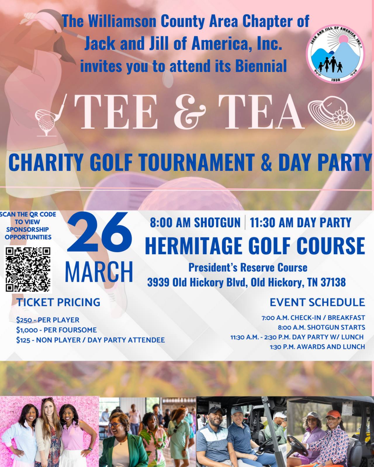 Tee and Tea Charity Golf Tournament and Day Party logo