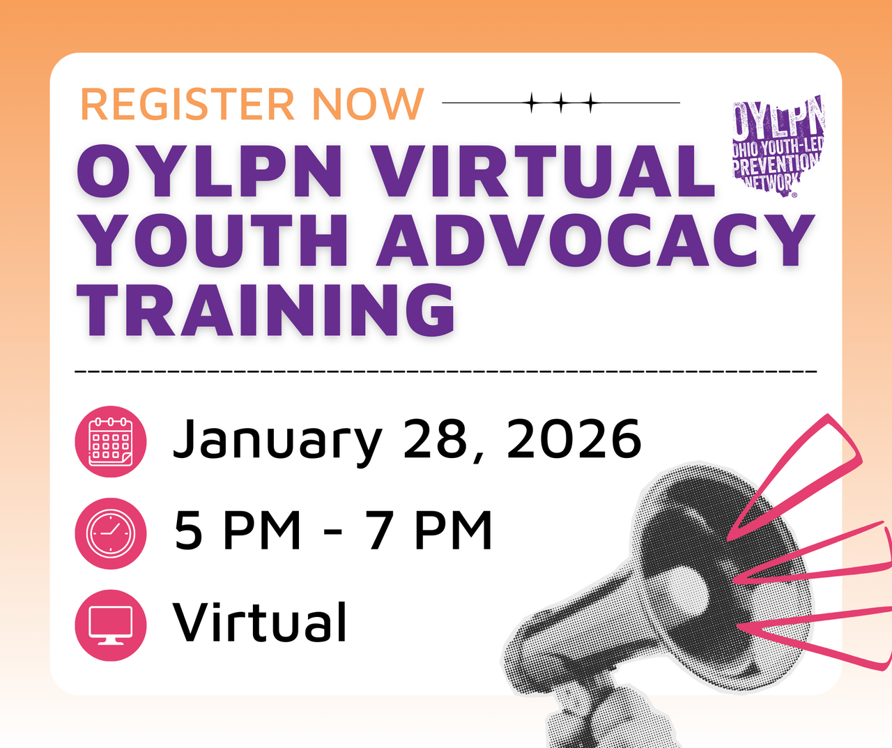 OYLPN Virtual Youth Advocacy Training logo