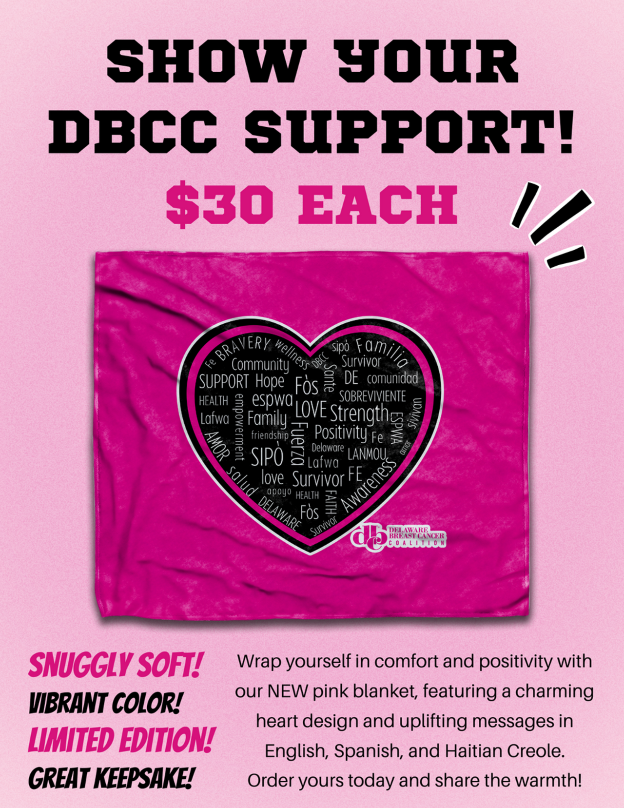 Pink Blankets with a Warm Heart logo