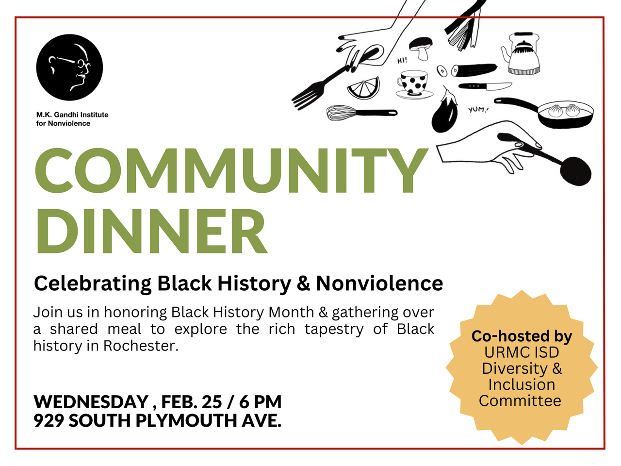 February Community Dinner logo