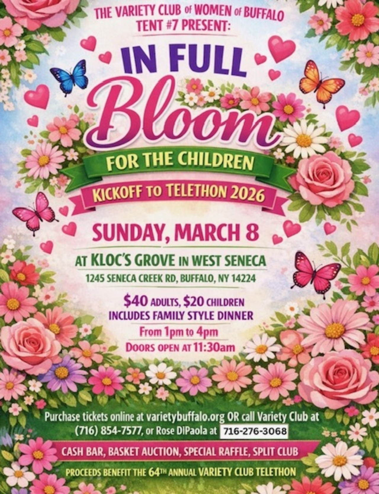 "In Full Bloom For The Children" Kickoff to Telethon 2026 logo