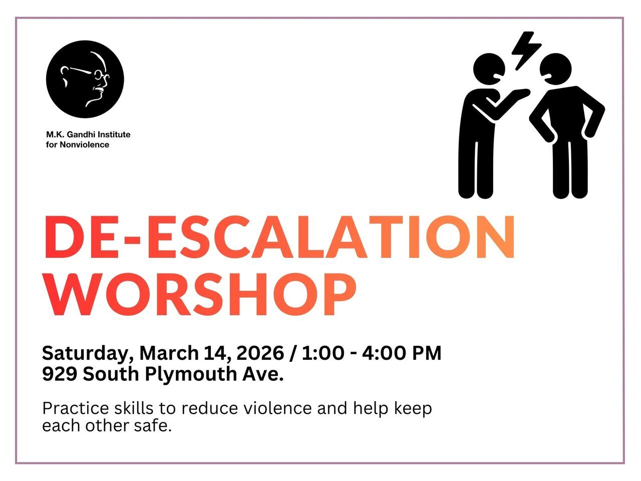 March De-escalation Workshop '26 logo