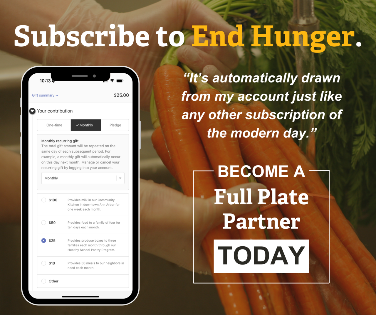 Subscribe to End Hunger logo
