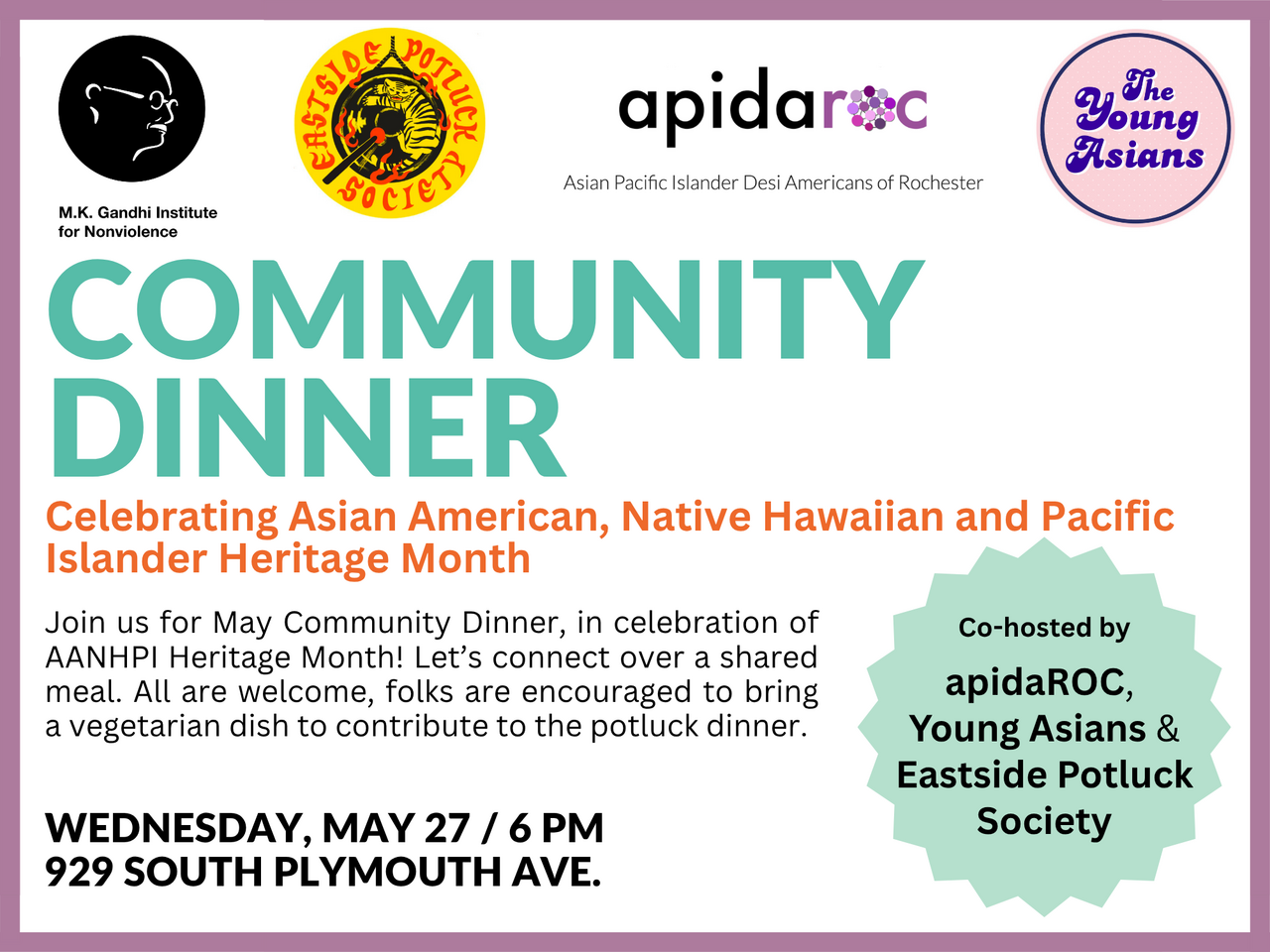 May Community Dinner 2026 logo