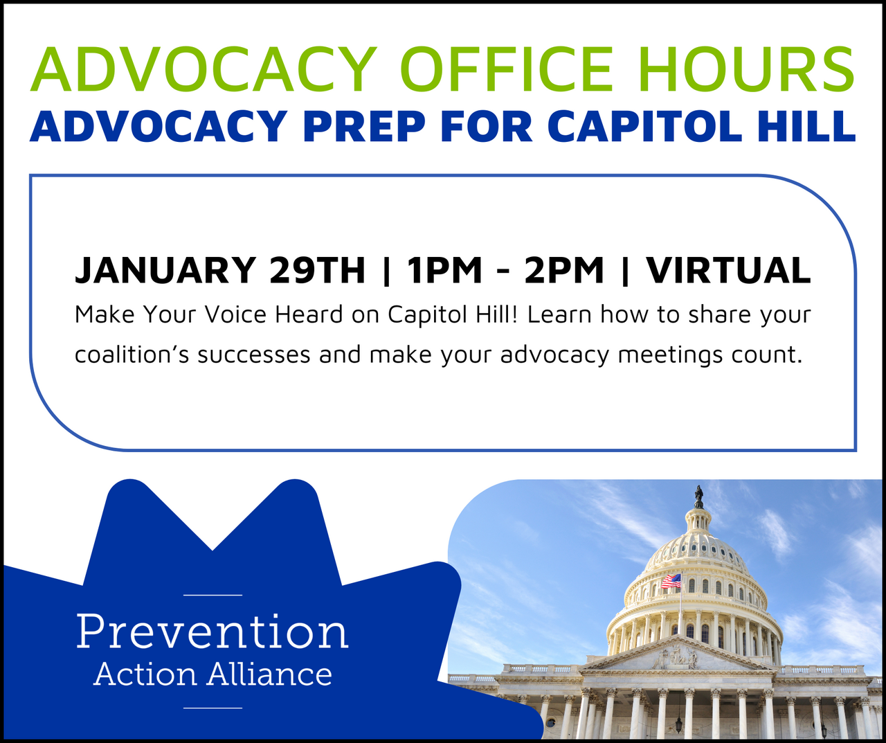 Advocacy Office Hours- Advocacy Prep for Capitol Hill logo