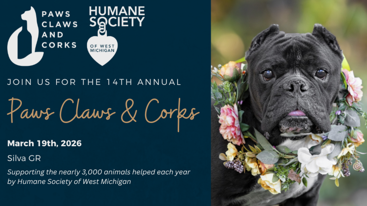 Paws, Claws, and Corks 2026 logo