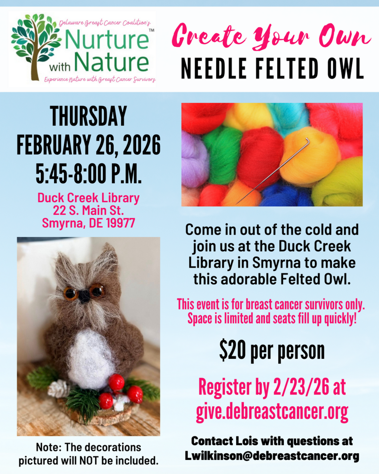 NWN Create Your Own Needle Felted Owl logo